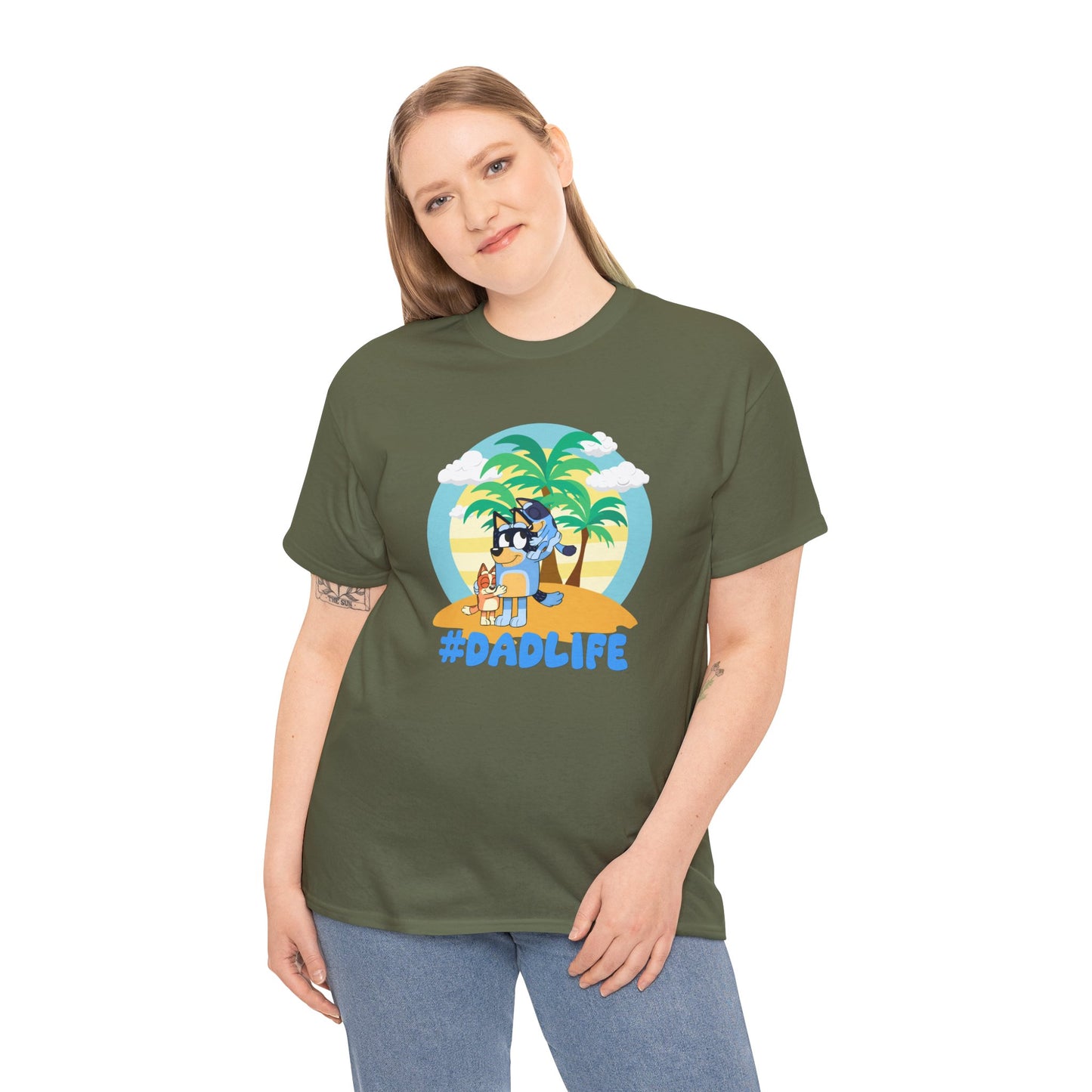 Princess Grace  Bluey  #DadLife Unisex Heavy Cotton Tee  Perfect for Dads Beach Vibes and Everyday Wear