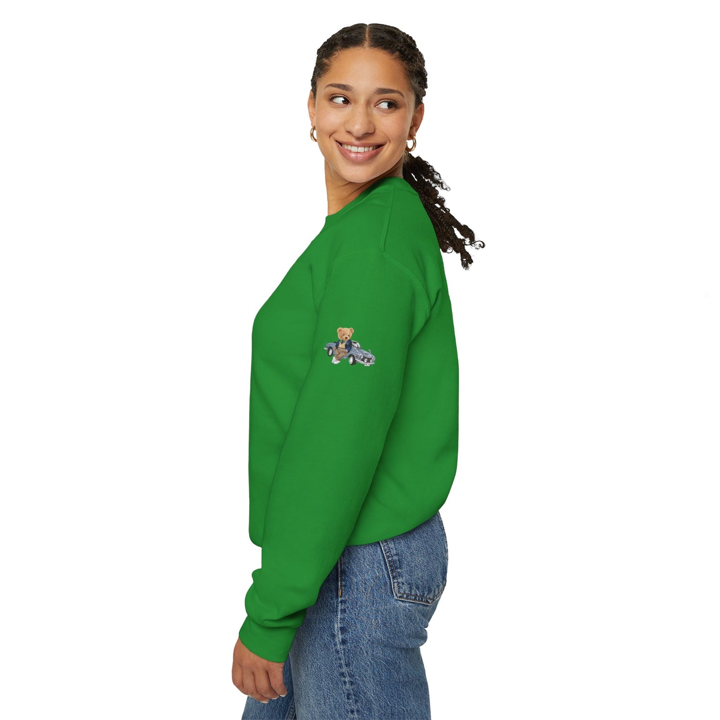 Princess Grace  Stylish Crewneck Sweatshirt with Bear and Car Design