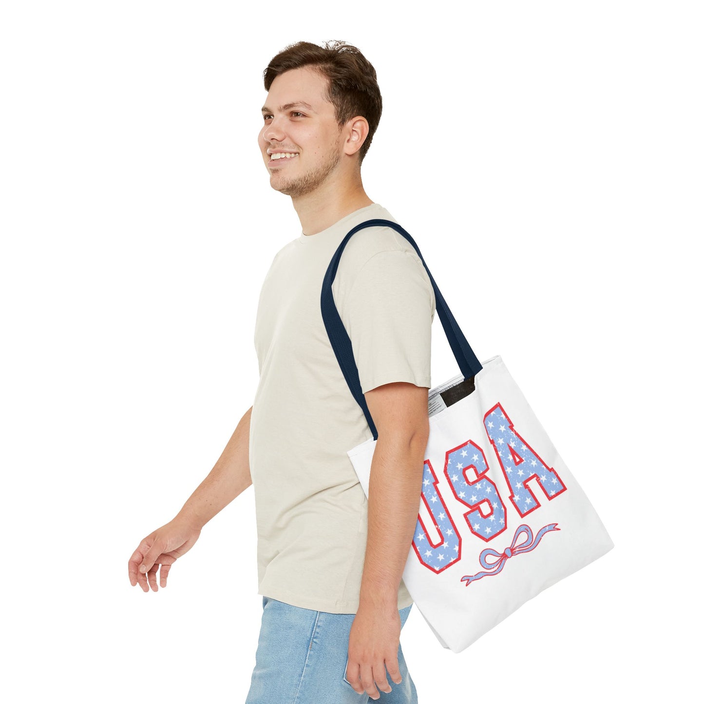 Princess Grace  USA Stars and Stripes Tote Bag Perfect for Independence Day Celebrations