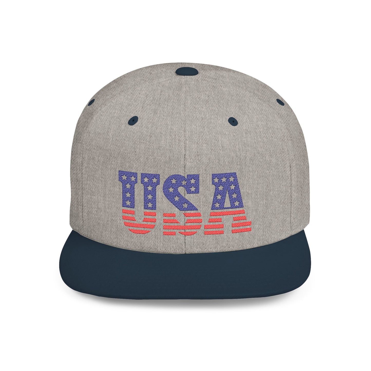 Princess Grace  USA Flag Flat Bill Snapback Cap Patriotic Adjustable Hat for Summer Celebrations