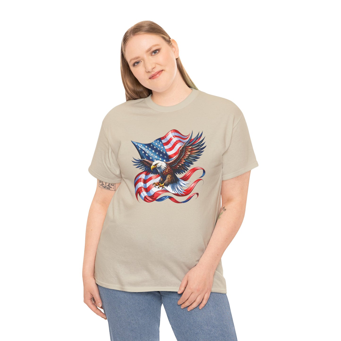 Princess Grace  Patriotic Eagle Graphic Unisex Heavy Cotton Tee