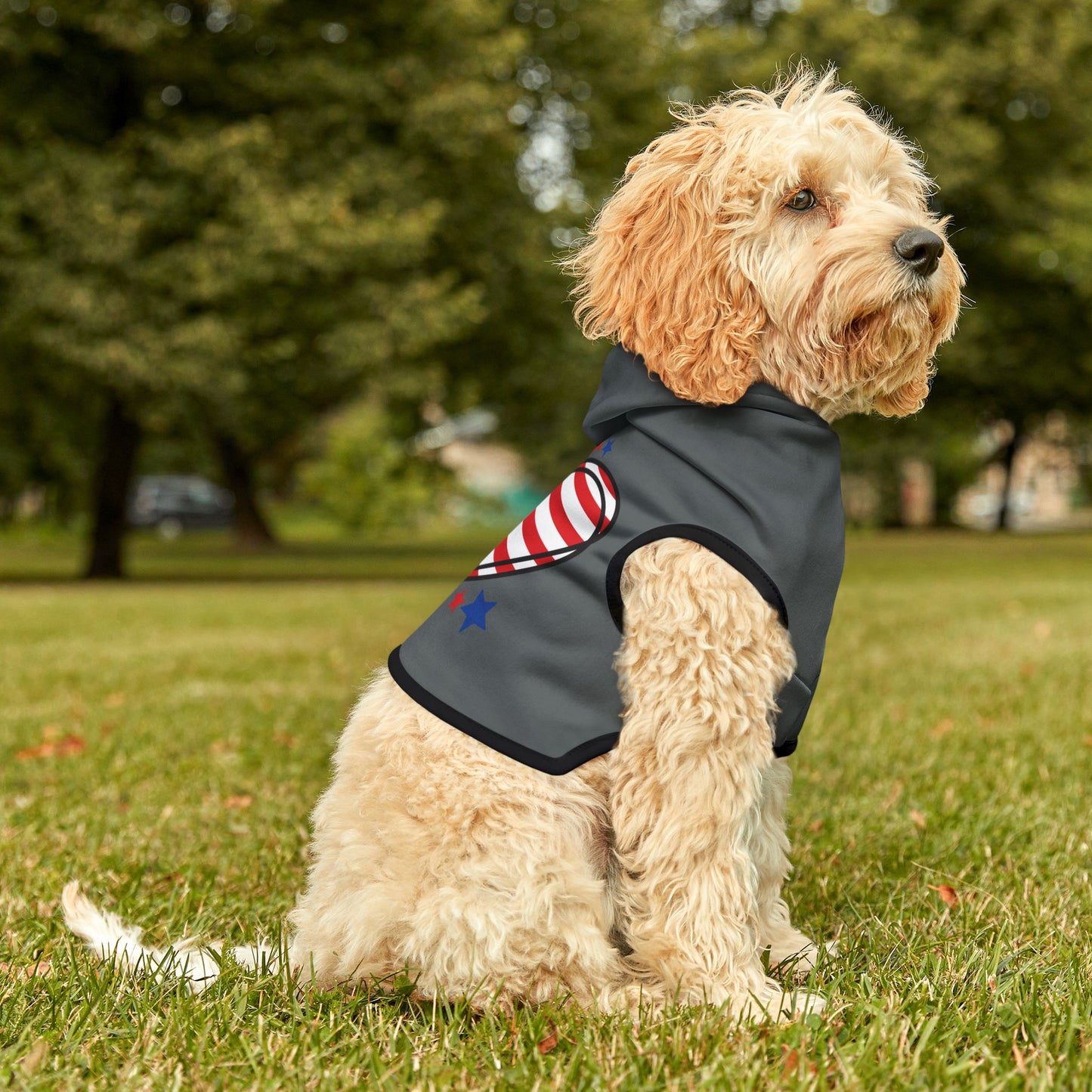 Princess Grace  Patriotic Pet Hoodie Cozy Dog Apparel for Independence Day Celebrations