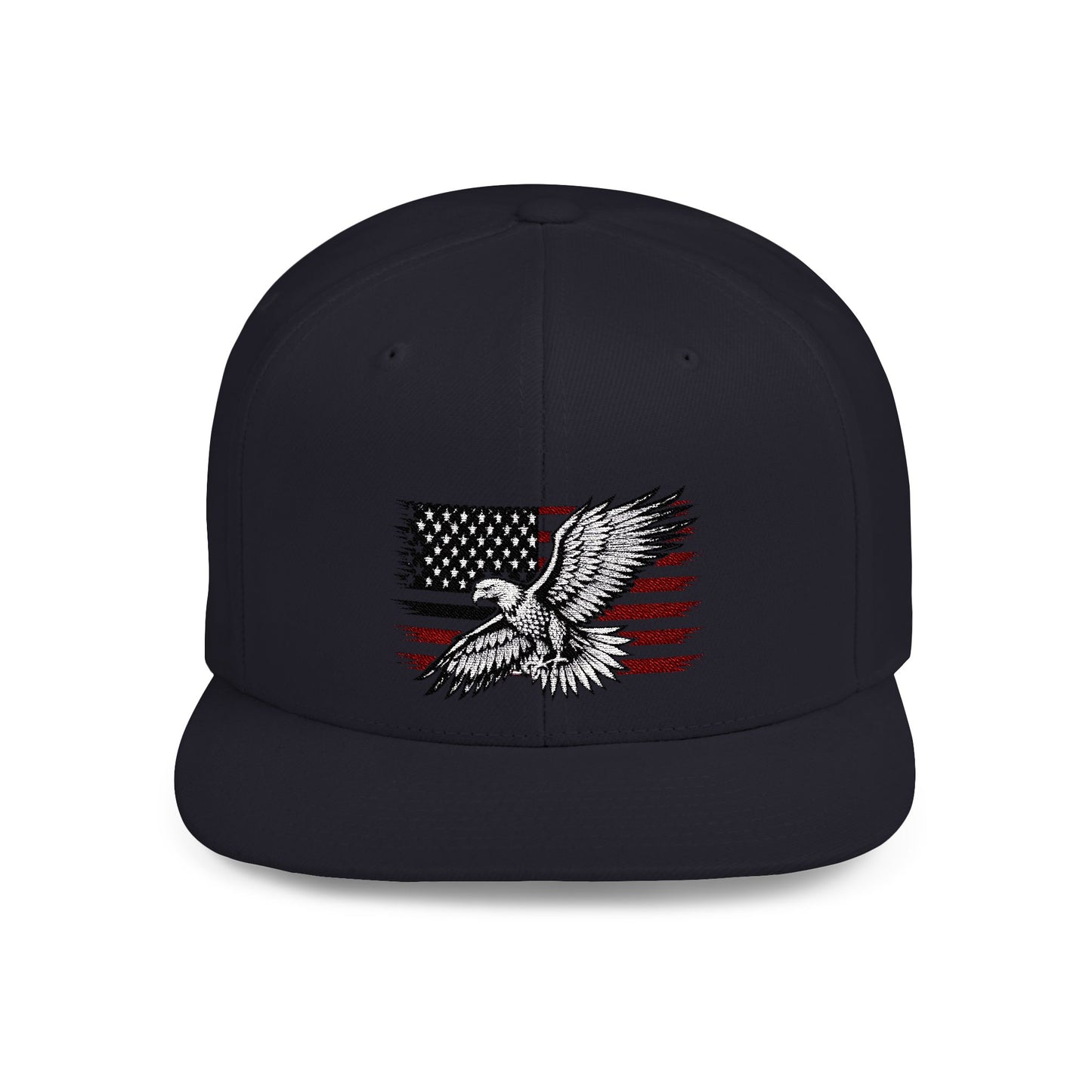 Princess Grace  Eagle Embroidered Flat Bill Snapback Hat Patriotic Style for Outdoor Enthusiasts