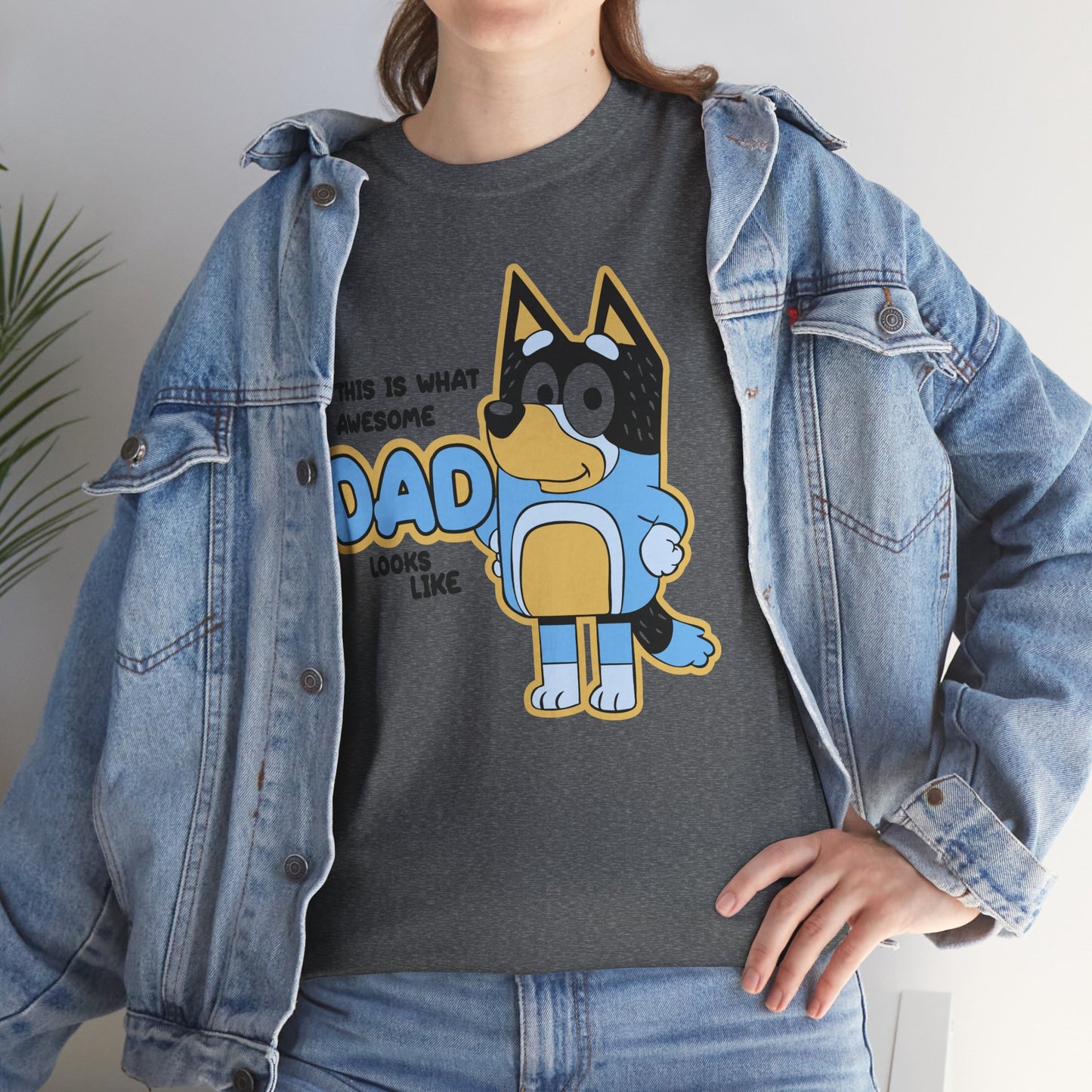 Princess Grace  Bluey  Awesome Dad Unisex Heavy Cotton Tee  Funny Gift for Father's Day