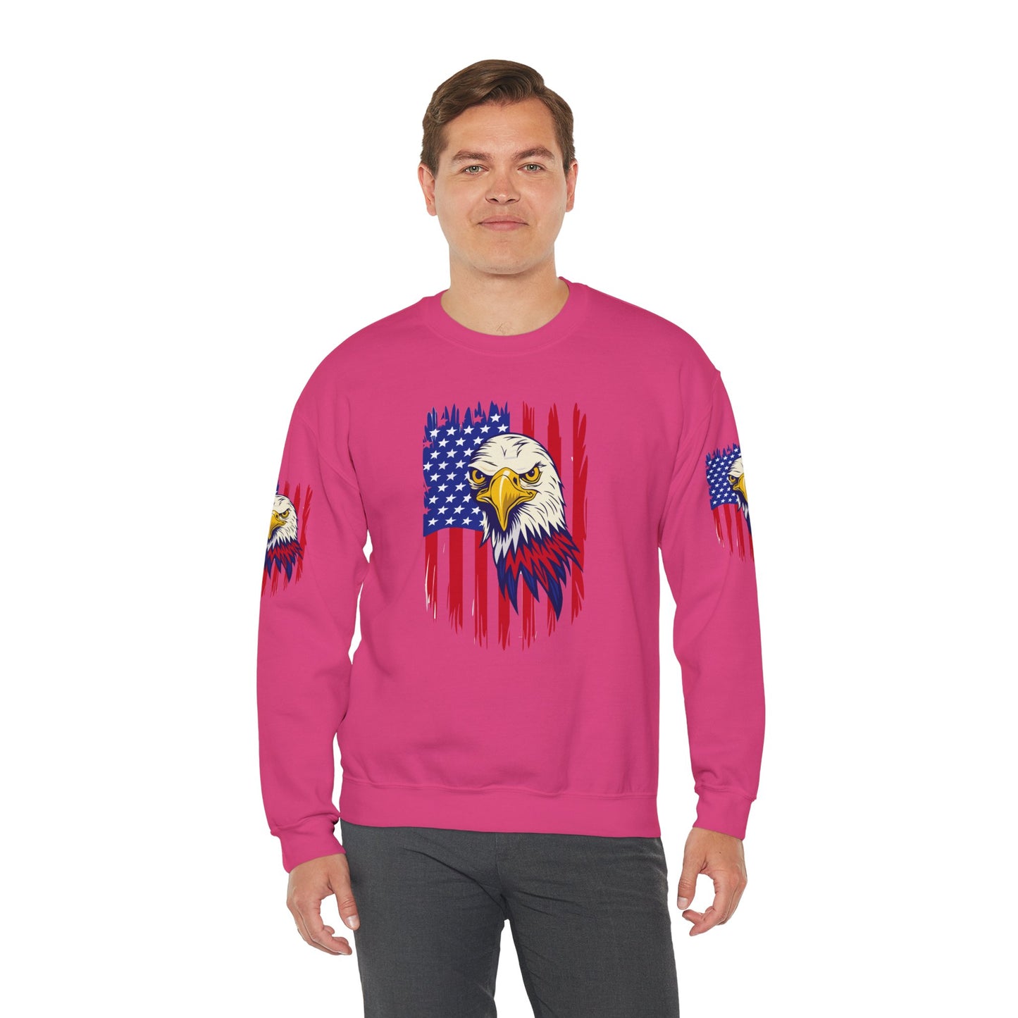 Princess Grace Patriotic Eagle Crewneck Sweatshirt Unisex Heavy Blend