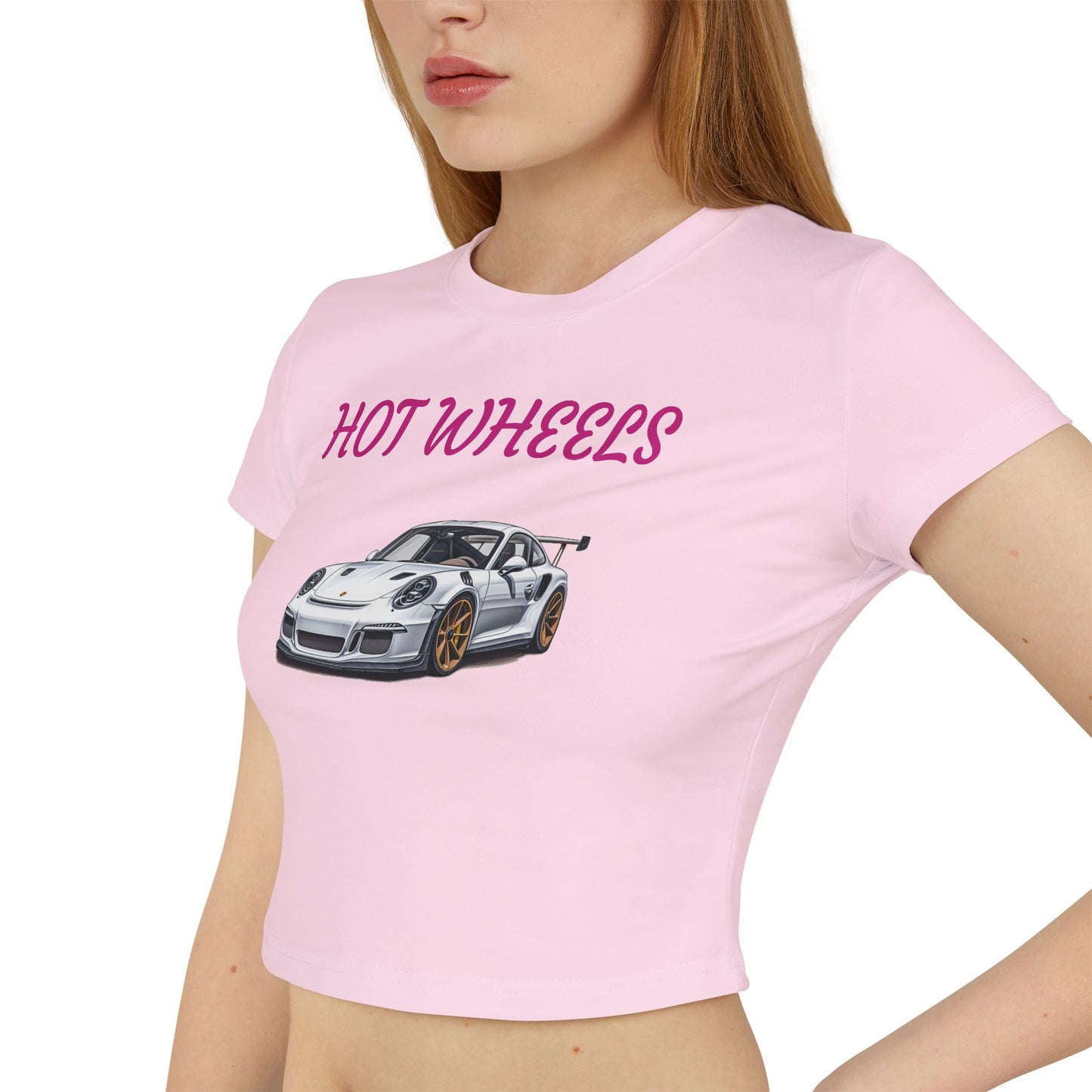 Princess Grace  Hot Wheels Women's Baby Tee Sporty Car Graphic Crop Top