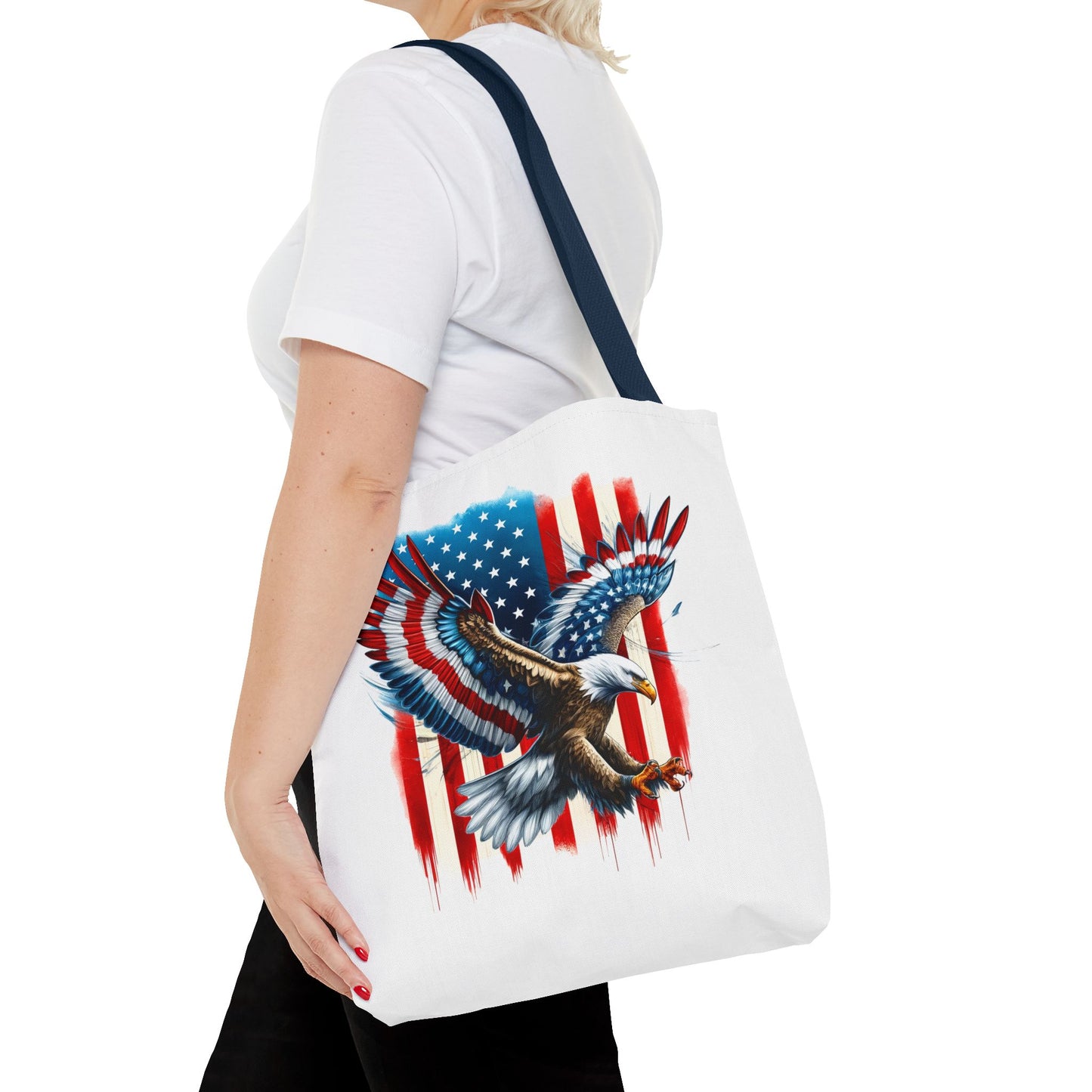 Princess Grace  Patriotic Eagle Tote Bag  USA Flag Design for Independence Day & Everyday Use