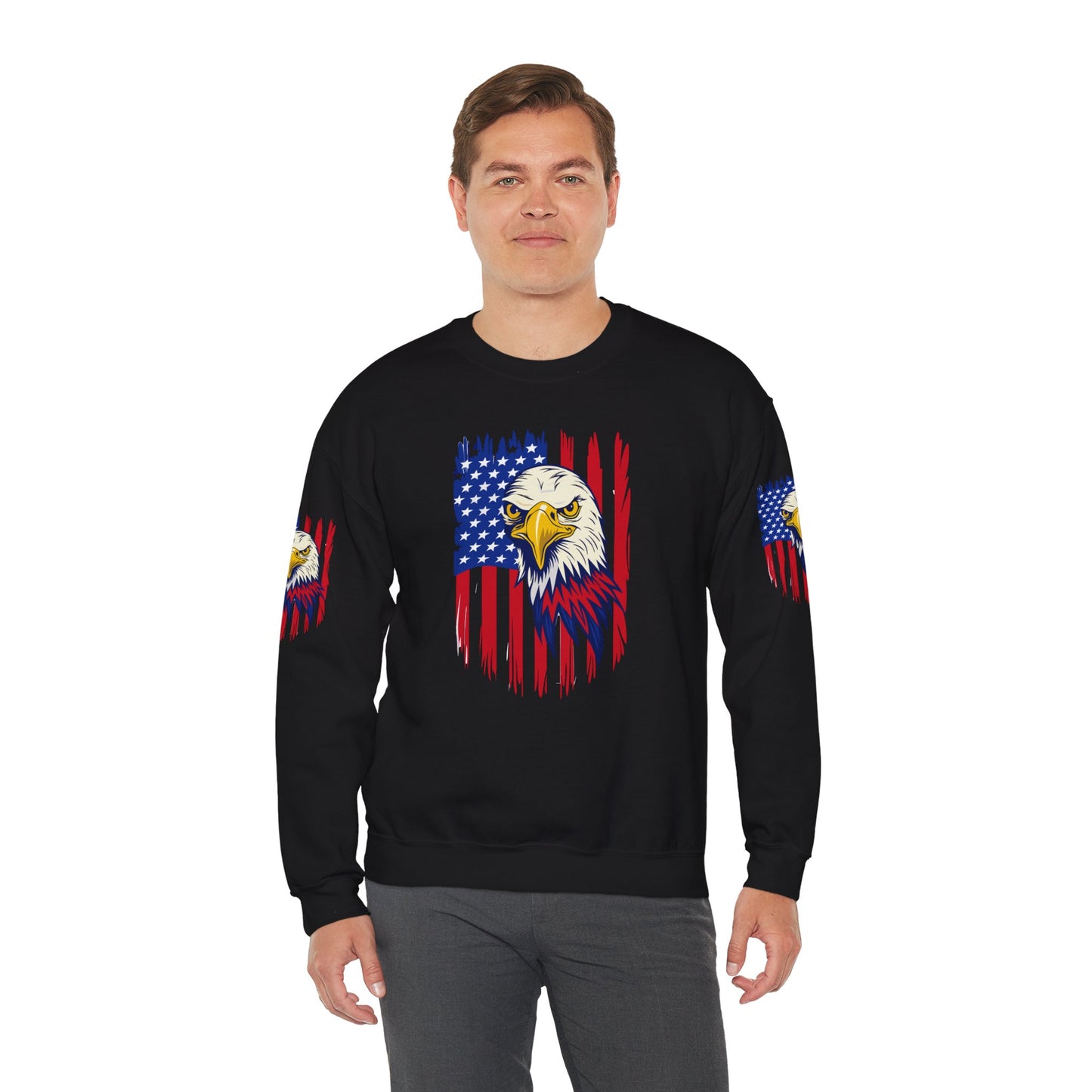 Princess Grace Patriotic Eagle Crewneck Sweatshirt Unisex Heavy Blend