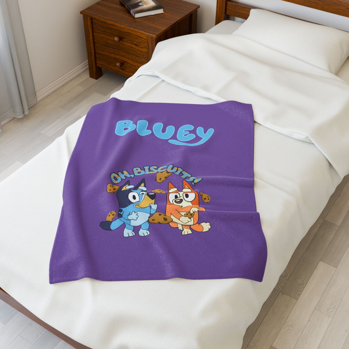 Princess Grace  Bluey Oh Biscuits Velveteen Plush Blanket for Kids