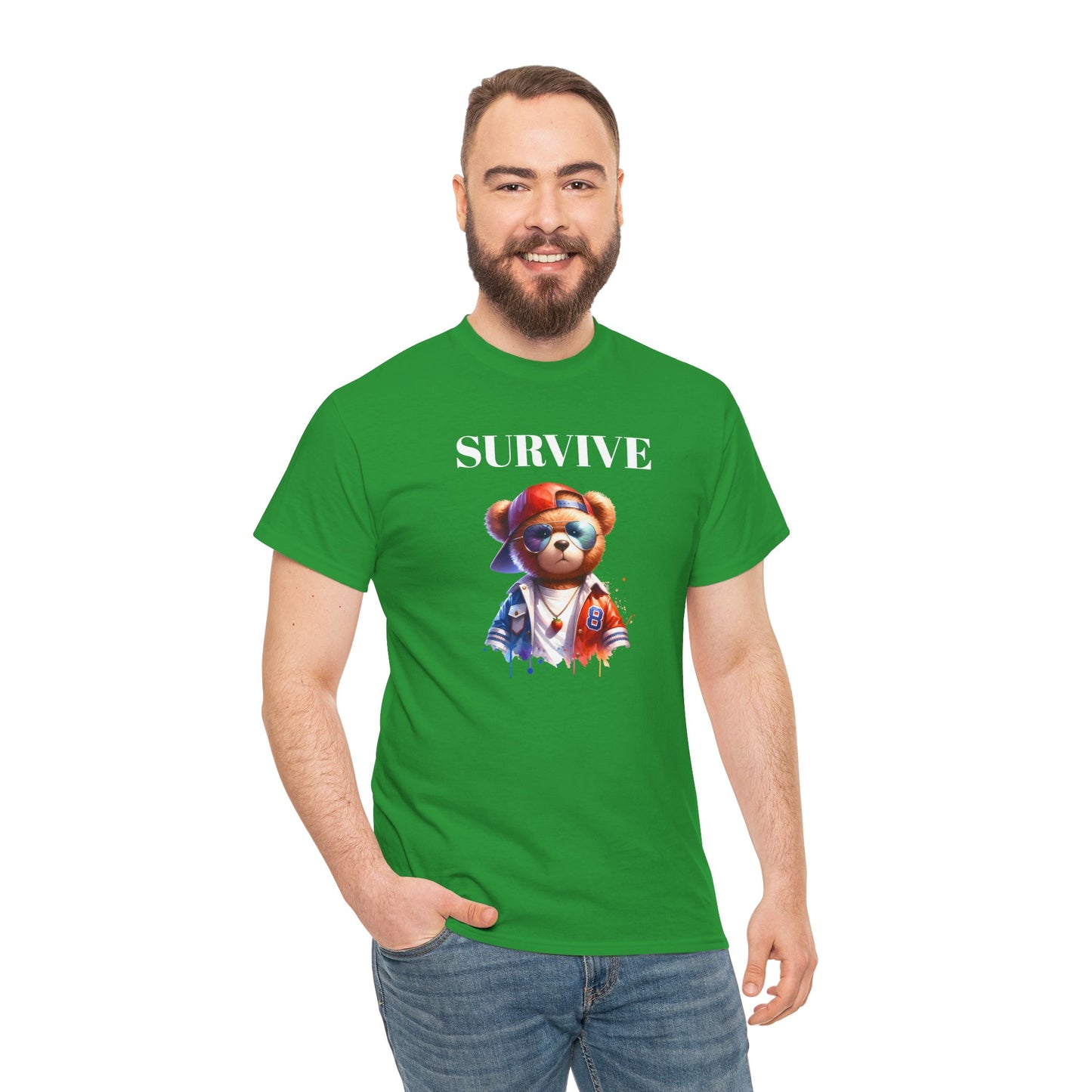 Princess Grace  Cool Survive Bear Unisex Heavy Cotton Tee