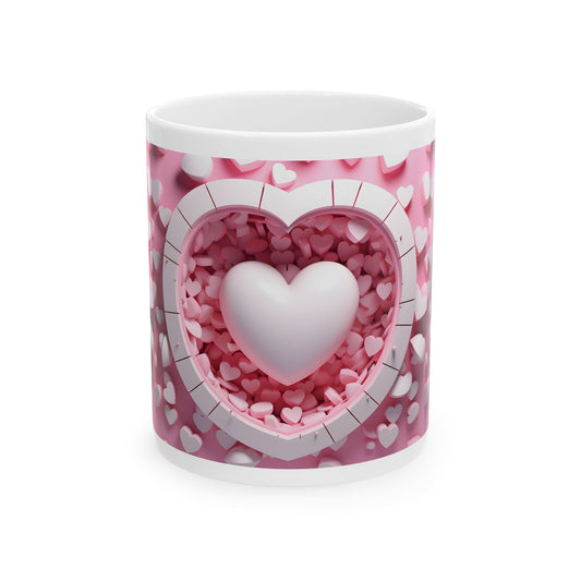 Princess Grace  Heart Shaped Love Ceramic Mug  Perfect Gift for Valentine's Day or Special Occasions