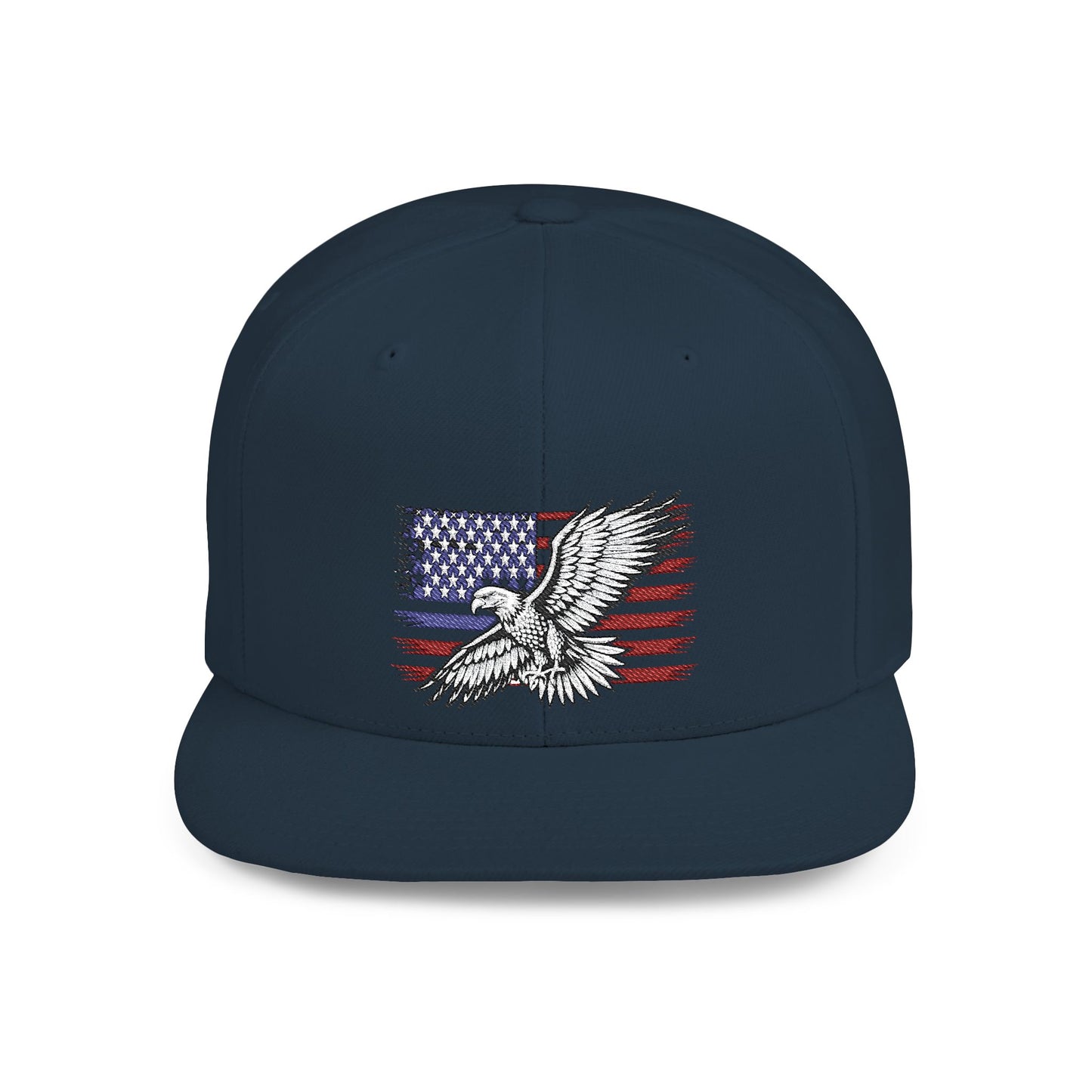 Princess Grace  Eagle Embroidered Flat Bill Snapback Hat Patriotic Style for Outdoor Enthusiasts