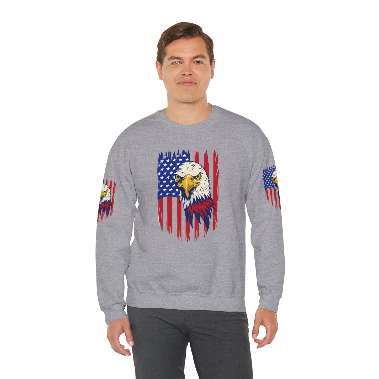 Princess Grace Patriotic Eagle Crewneck Sweatshirt Unisex Heavy Blend