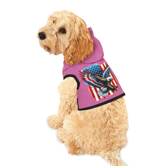 Princess Grace  Patriotic Eagle Pet Hoodie Pink Dog Apparel for Celebrations & Holidays