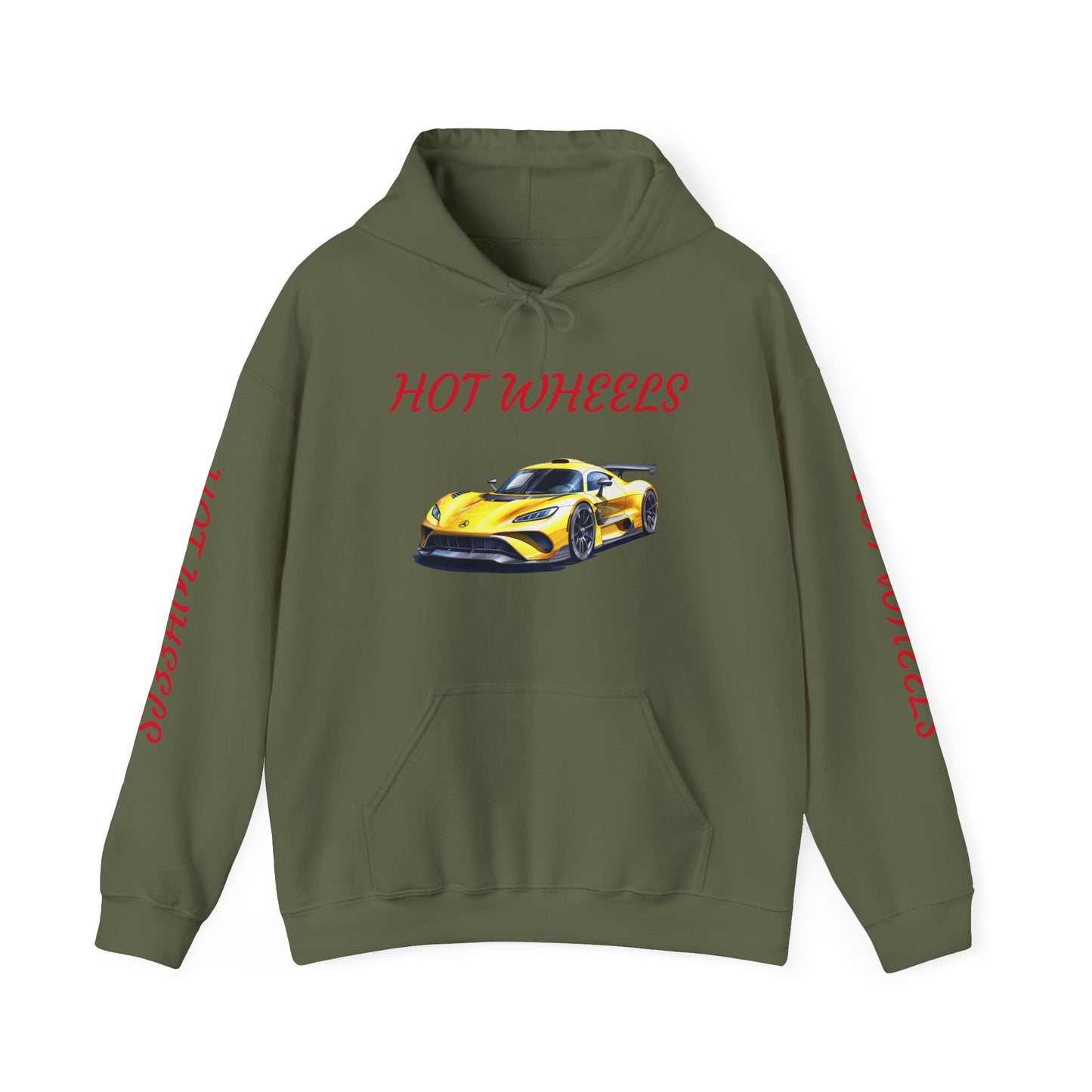 Princess Grace  Hot Wheels Unisex Hooded Sweatshirt Stylish Car Graphic with Bold Text