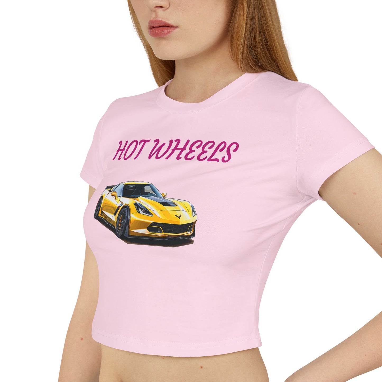 Princess Grace  Hot Wheels Women's Baby Tee Sporty Car Graphic Tee for Auto Enthusiasts