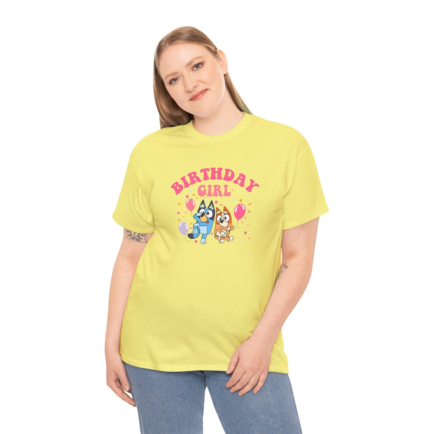 Princess Grace  Bluey  Birthday Girl Unisex Heavy Cotton Tee  Fun Party Attire for Celebrations