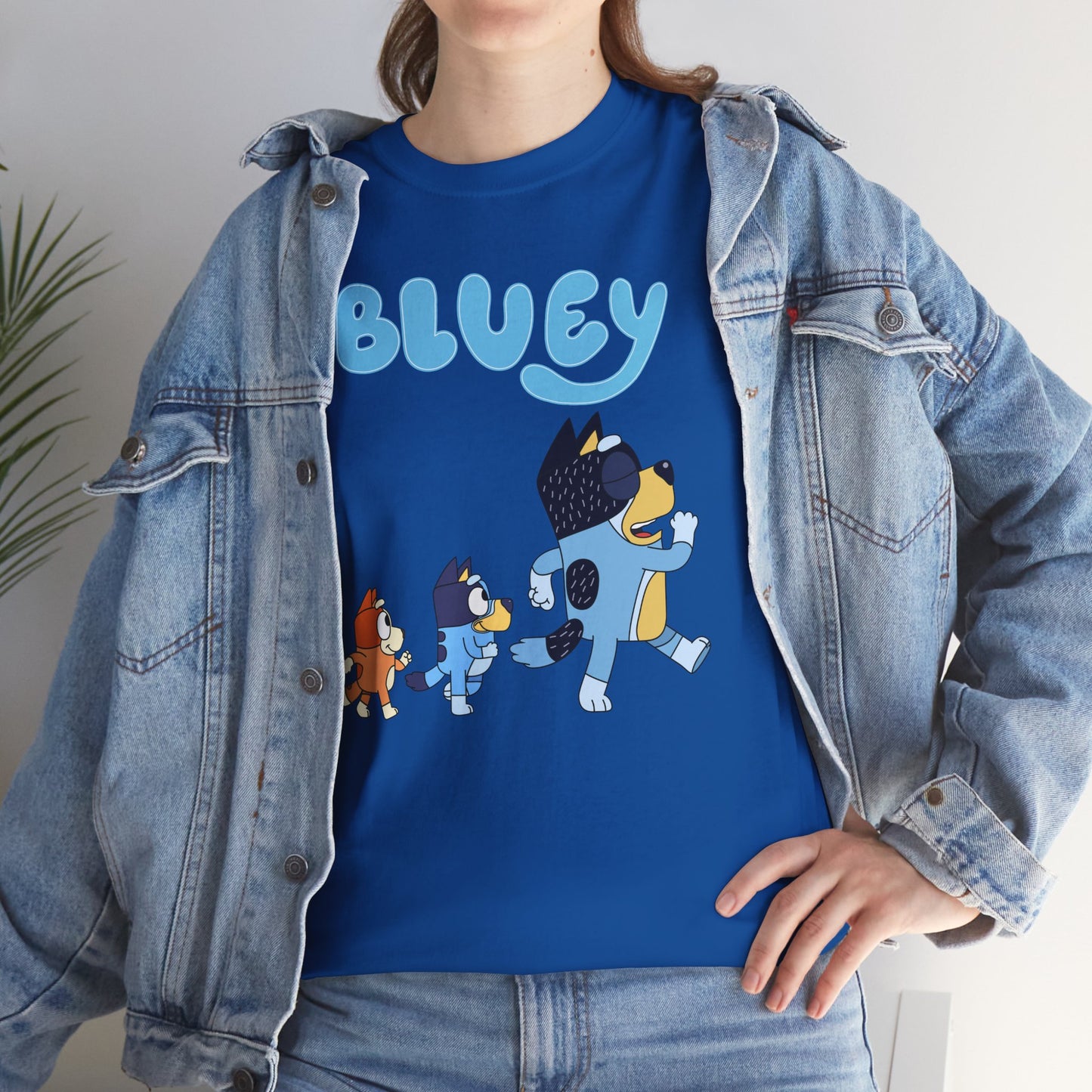 Princess Grace  Bluey Unisex Heavy Cotton Tee  Cute Cartoon T-Shirt for Kids and Adults