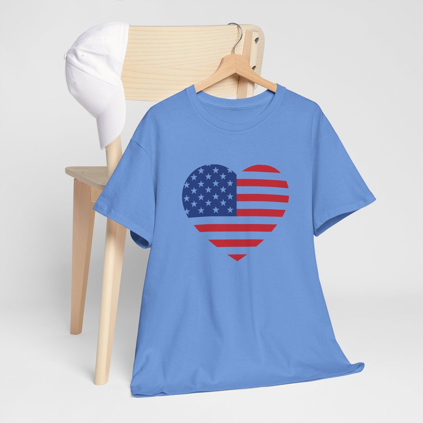 Princess Grace  Patriotic Heart Unisex Heavy Cotton Tee  Celebrate Freedom in Style