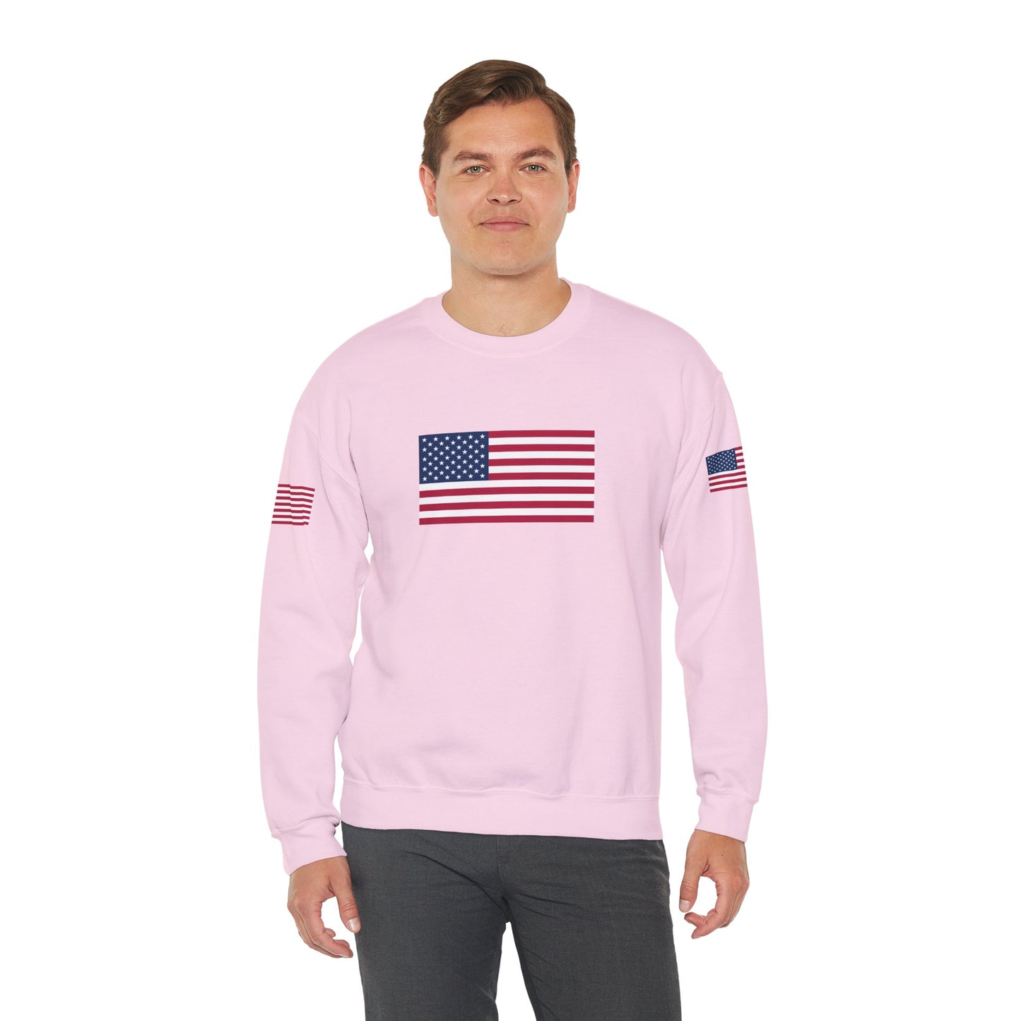 Princess Grace  Patriotic Unisex Crewneck Sweatshirt with American Flags