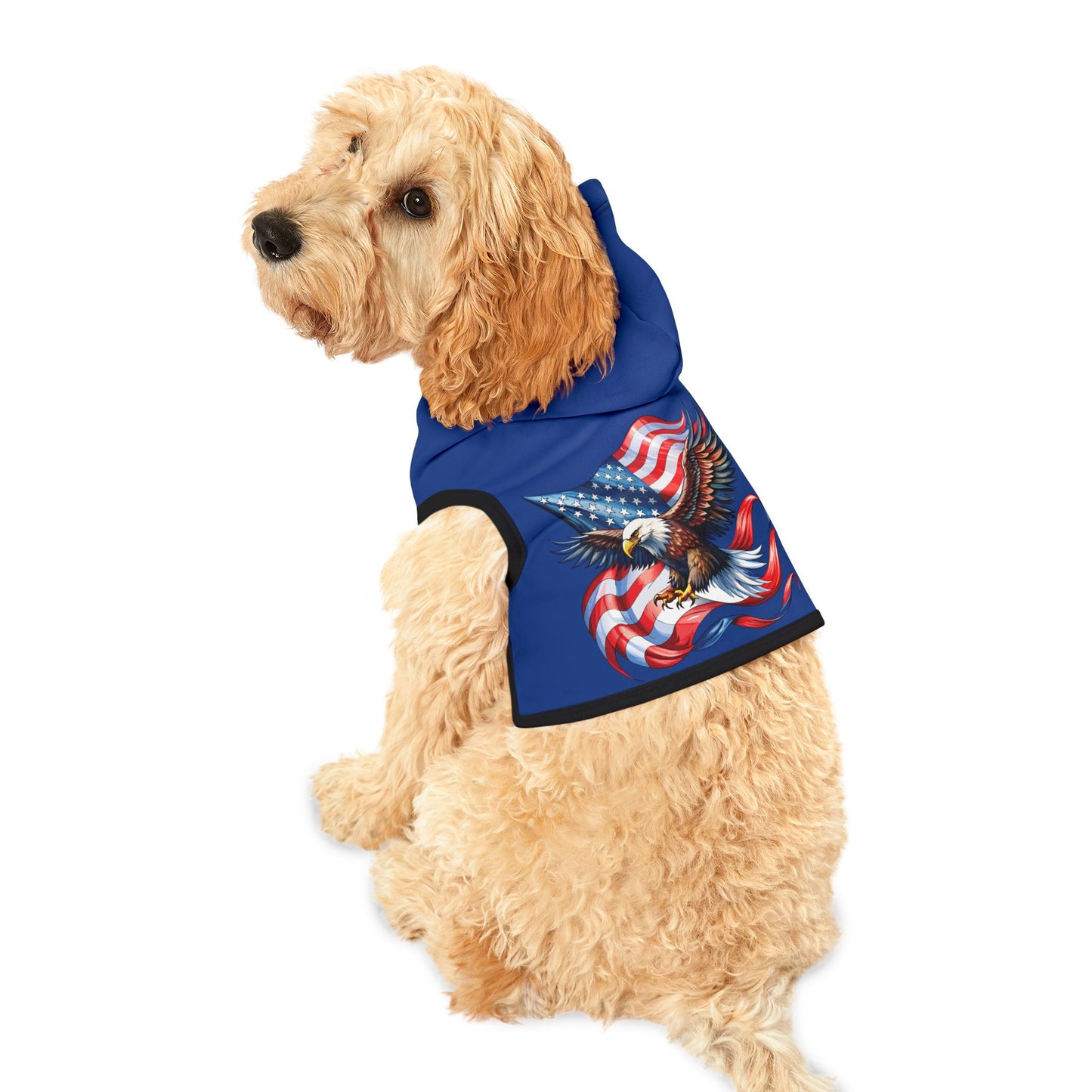 Princess Grace  Patriotic Eagle Pet Hoodie Stylish Dog Sweater for Independence Day