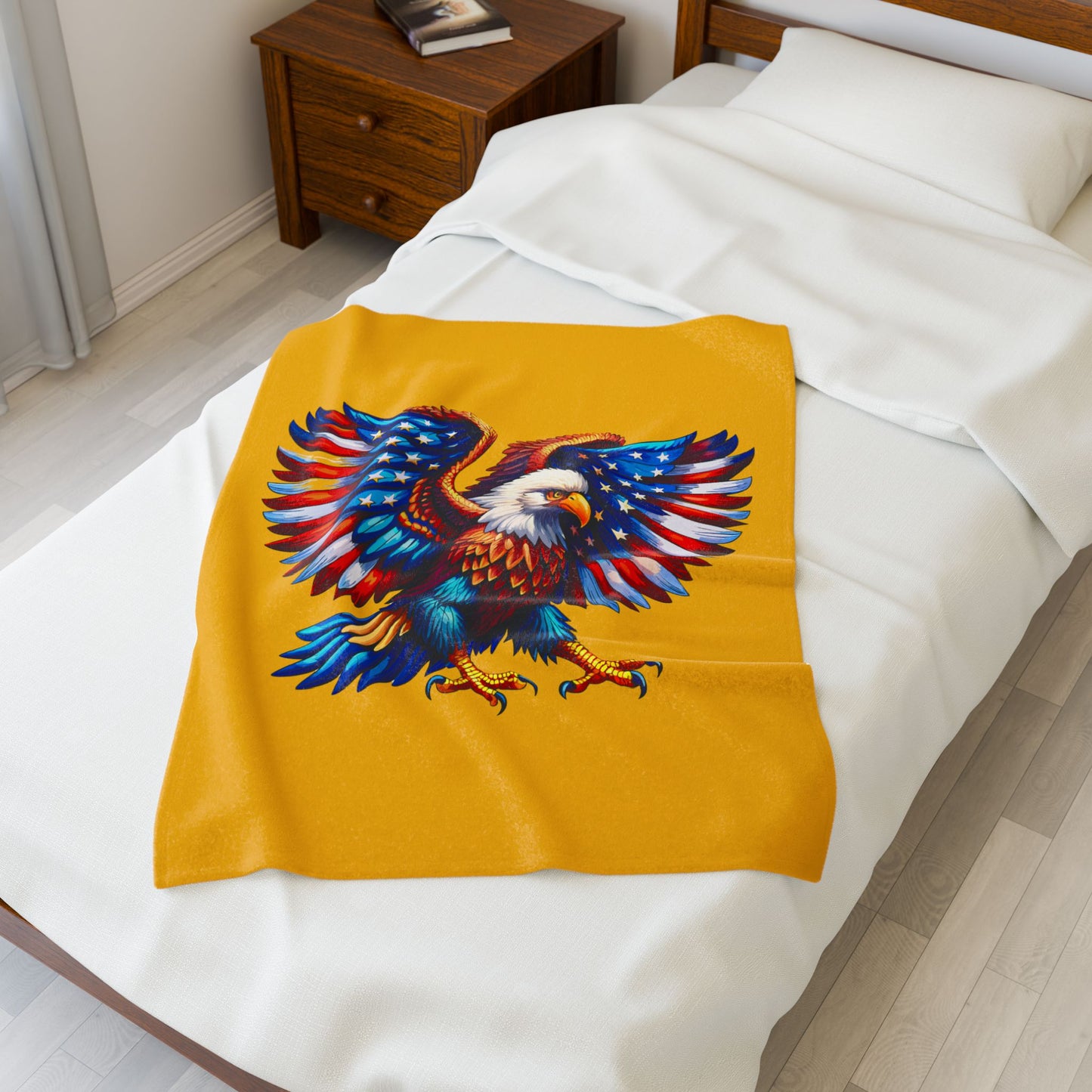 Princess Grace  Patriotic Eagle Velveteen Plush Blanket  Soft Throw for Home Decor & Celebrations