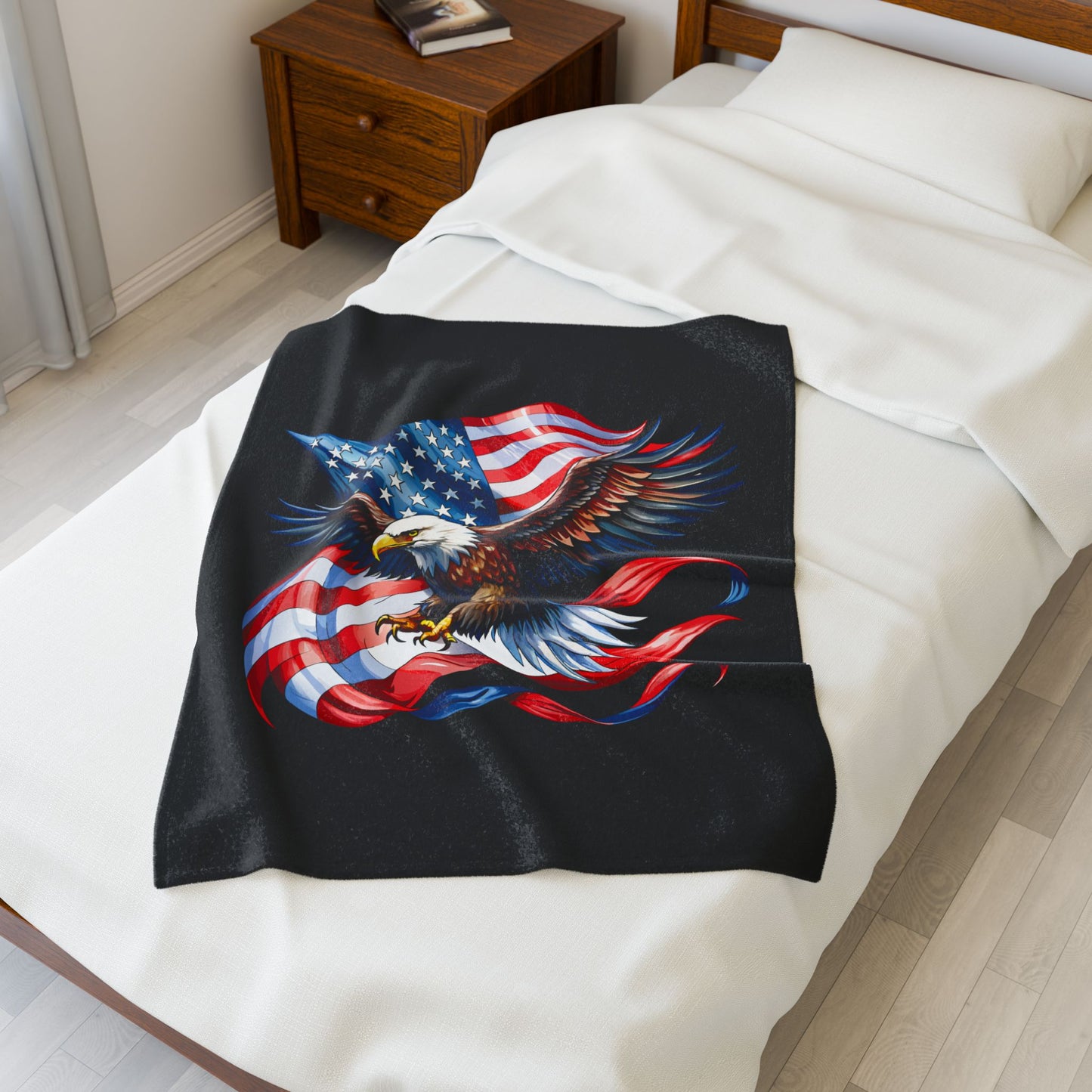 Princess Grace  Patriotic Eagle Velveteen Plush Blanket