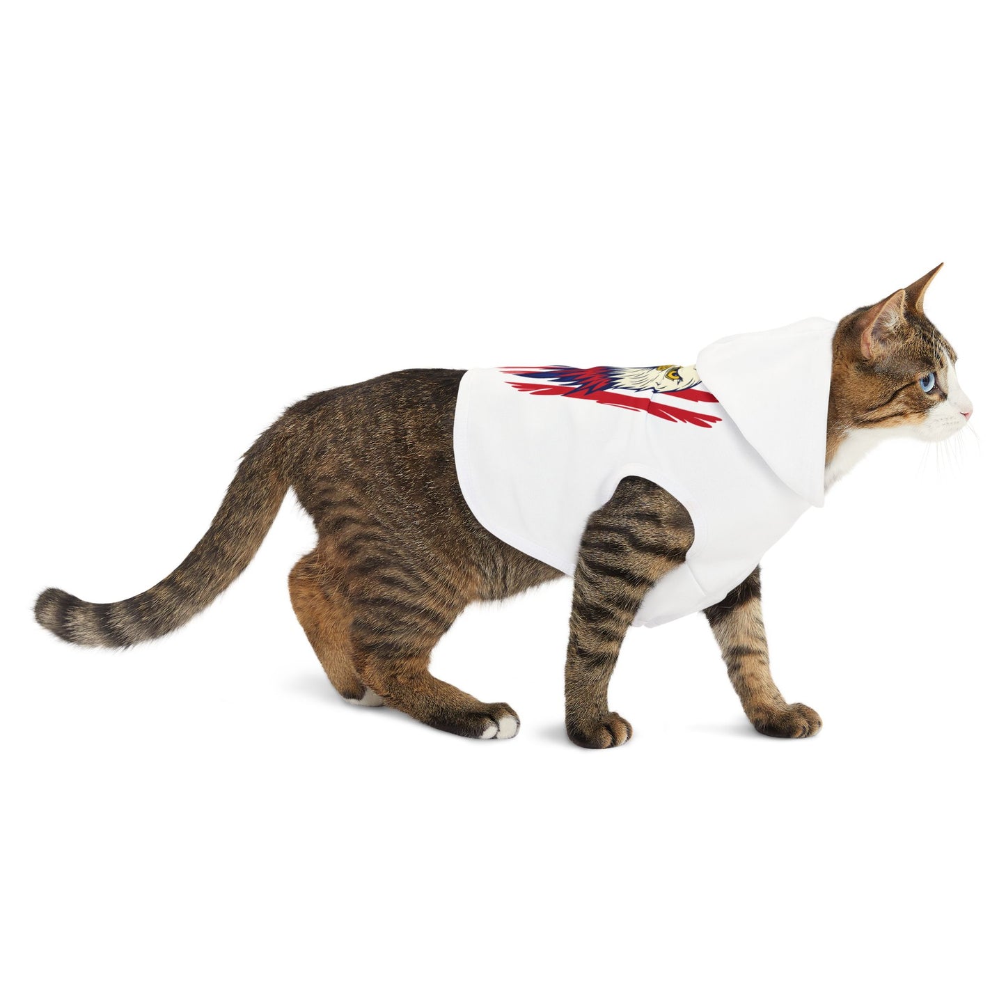 Princess Grace  Patriotic Eagle Pet Hoodie USA Flag Design for Cats and Dogs