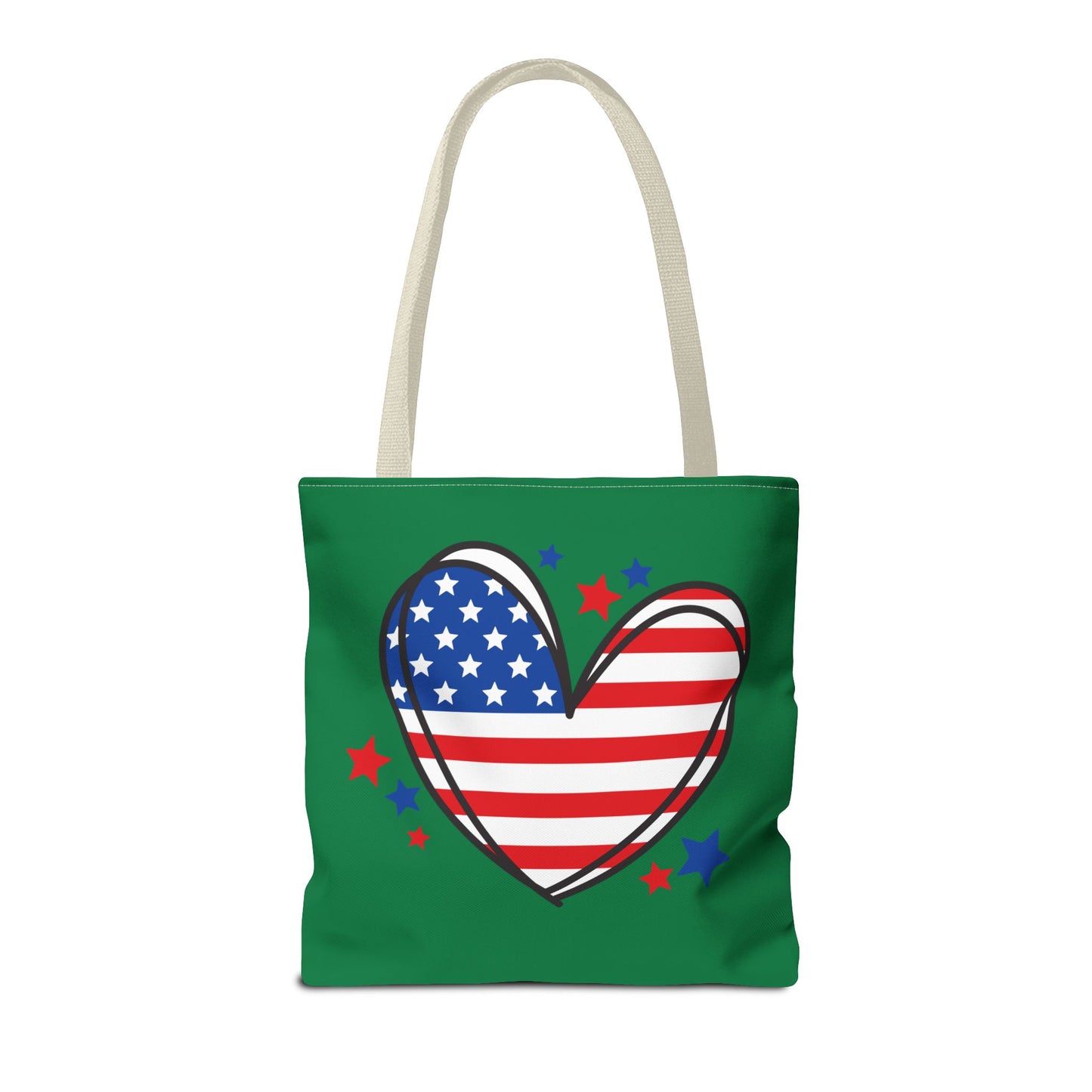 Princess Grace  Patriotic Heart Tote Bag Perfect for Independence Day and Everyday Use