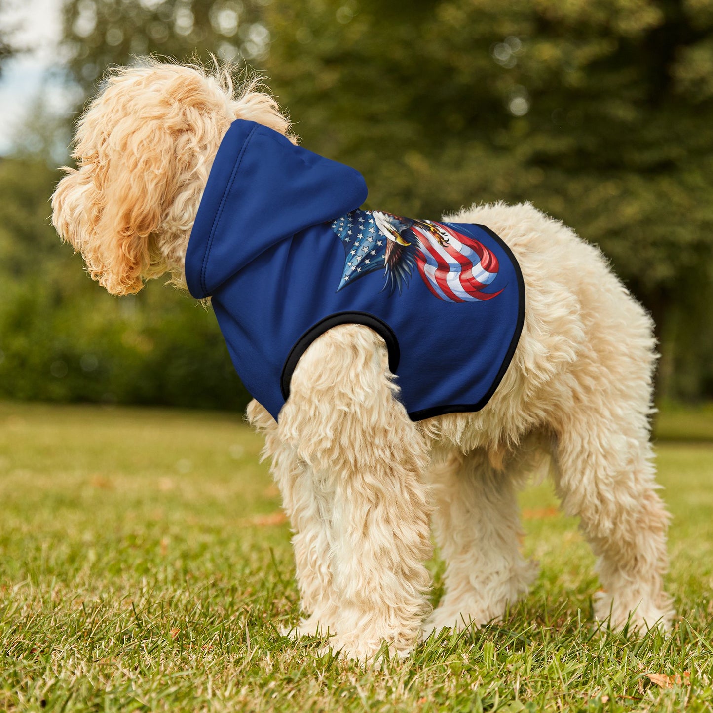 Princess Grace  Patriotic Eagle Pet Hoodie Stylish Dog Sweater for Independence Day
