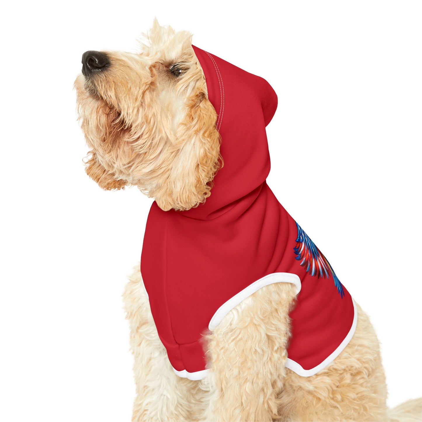 Princess Grace  Patriotic Eagle Pet Hoodie Red Hoodie for Dogs Perfect for Holidays and Celebrations