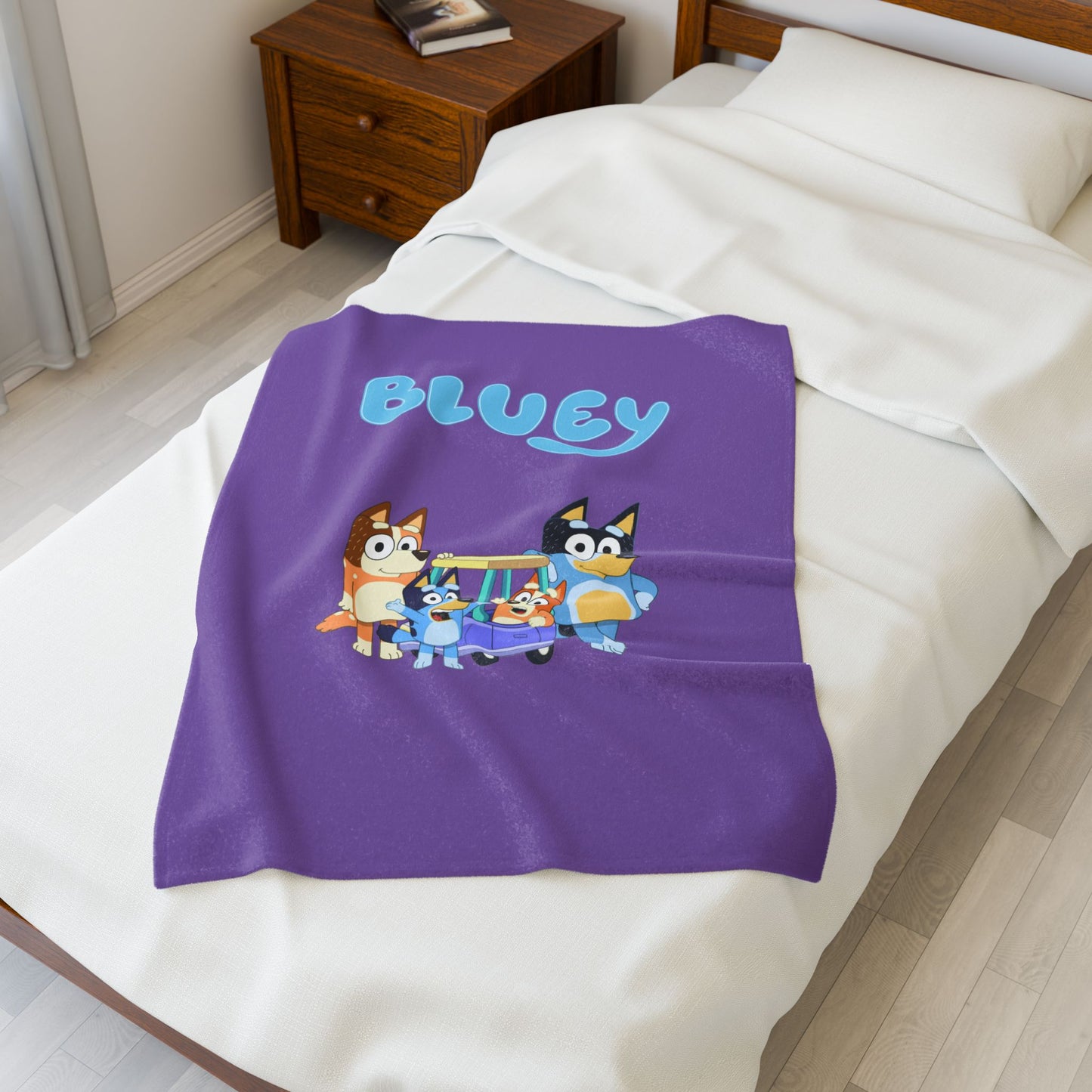 Princess Grace  Cozy Bluey Velveteen Plush Blanket  Perfect for Kids and Family Snuggles