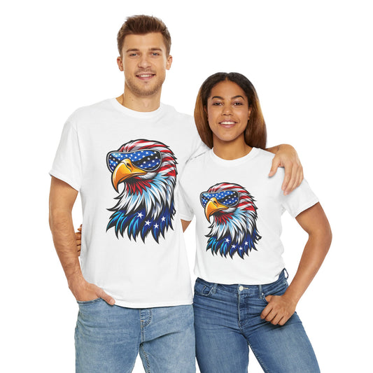 Princess Grace  Patriotic Eagle Unisex Heavy Cotton Tee 4th of July Spirit