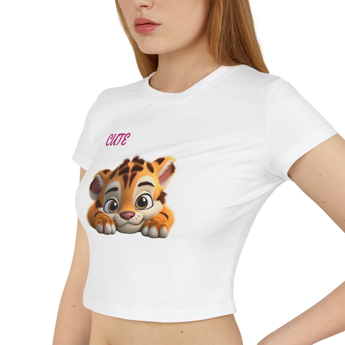 Princess Grace  Cute Baby Tiger Women's Baby Tee Playful & Stylish Top for Everyday Wear