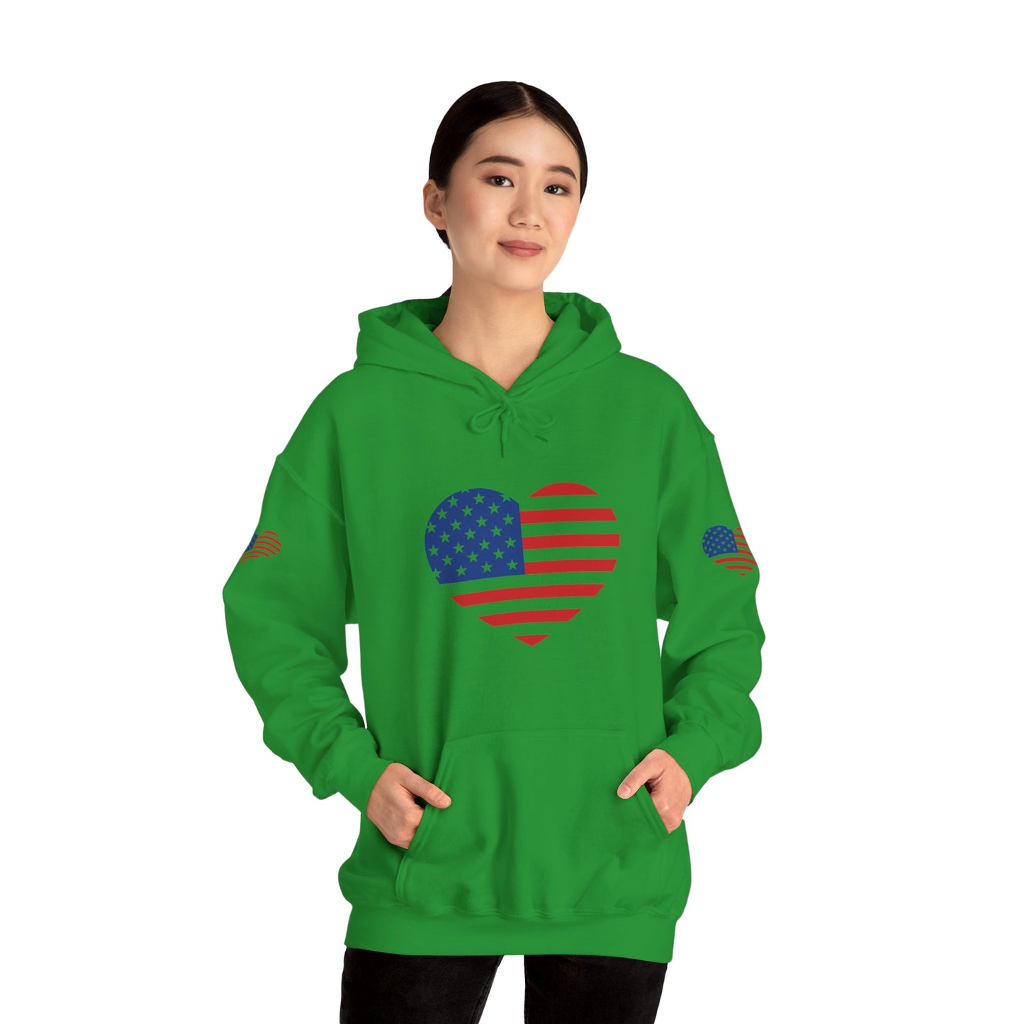 Princess Grace  Patriotic Heart Design Unisex Hoodie  Perfect for Holidays and Celebrations