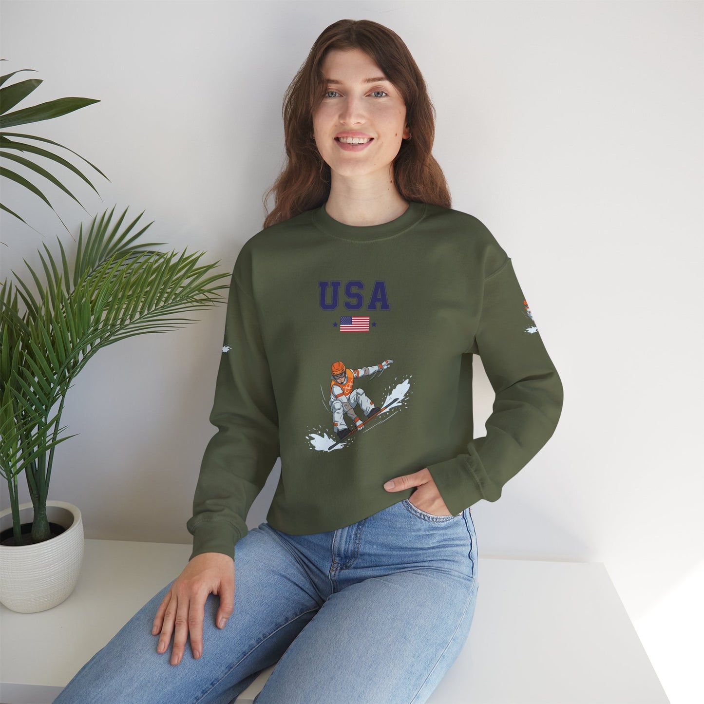 Princess Grace  TEAM USA  Snowboard Unisex Heavy Blend  Crewneck Sweatshirt