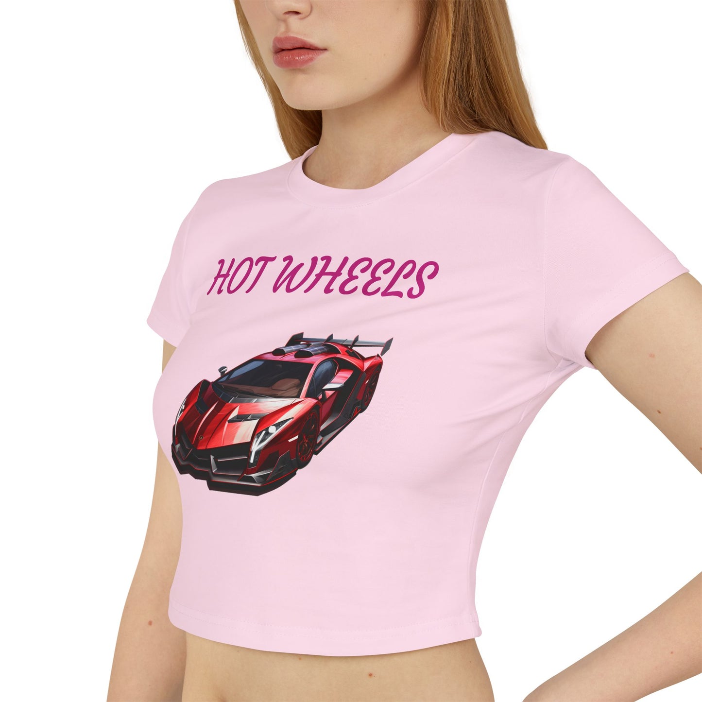 Princess Grace  Hot Wheels Women's Baby Tee Stylish Car Graphic Tee for Car Enthusiasts