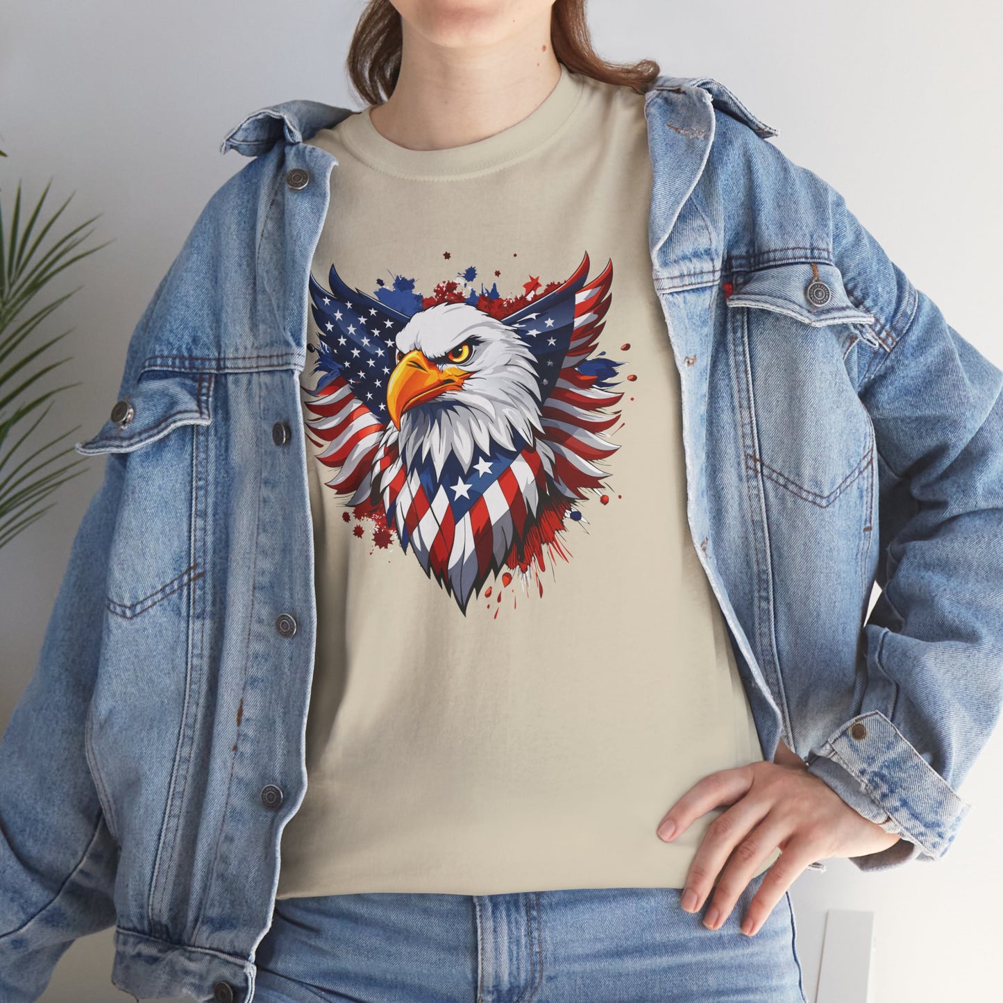 Princess Grace  Patriotic Eagle Graphic Tee Unisex Heavy Cotton T-Shirt