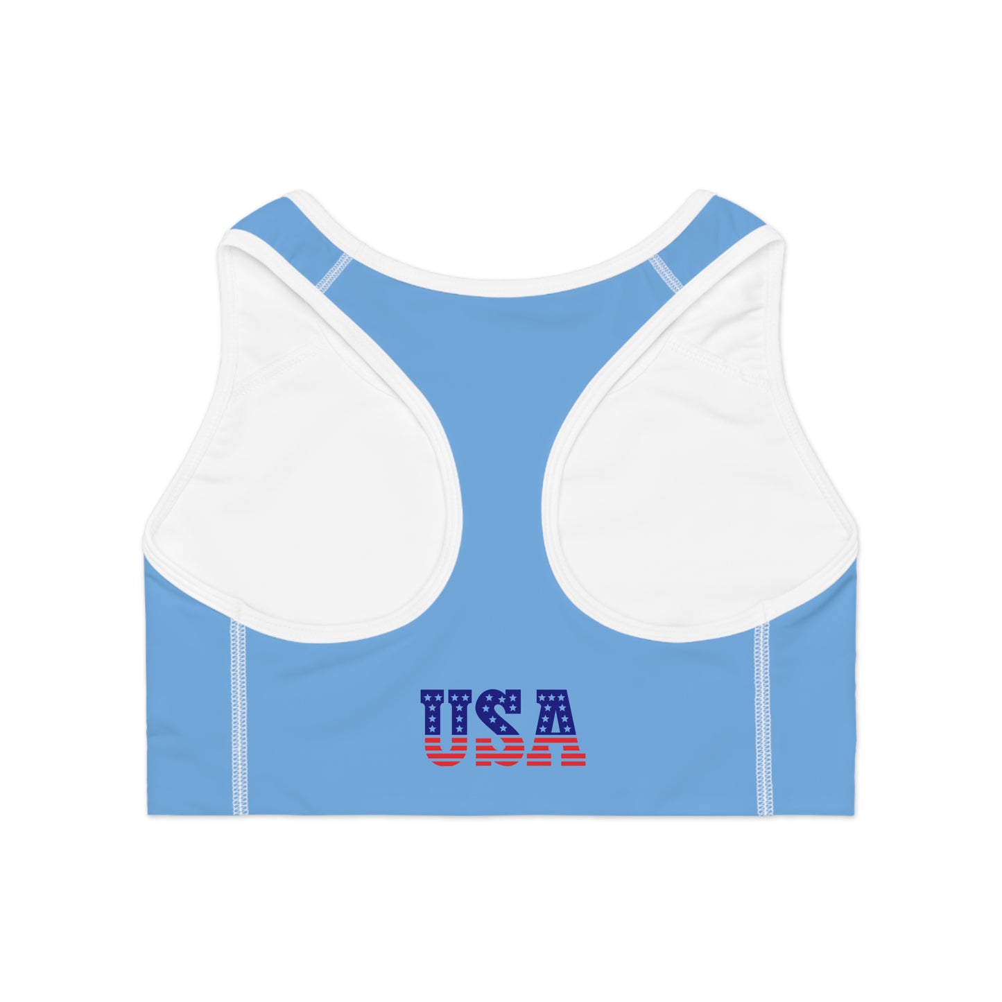 Princess Grace  Patriotic Eagle Sports Bra  USA Flag Design for Active Lifestyle