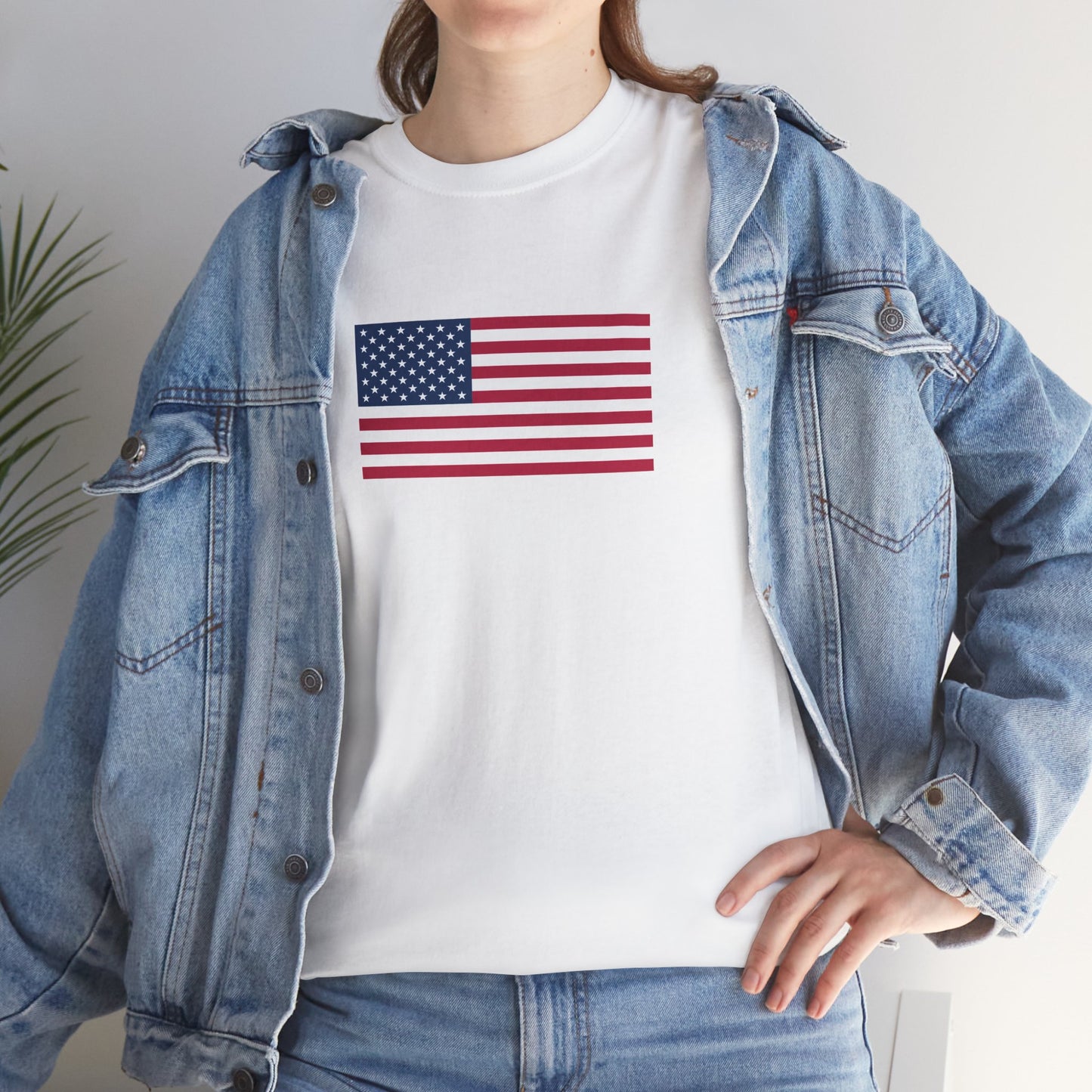 Princess Grace  Patriotic Unisex Heavy Cotton Tee with USA Flag Design