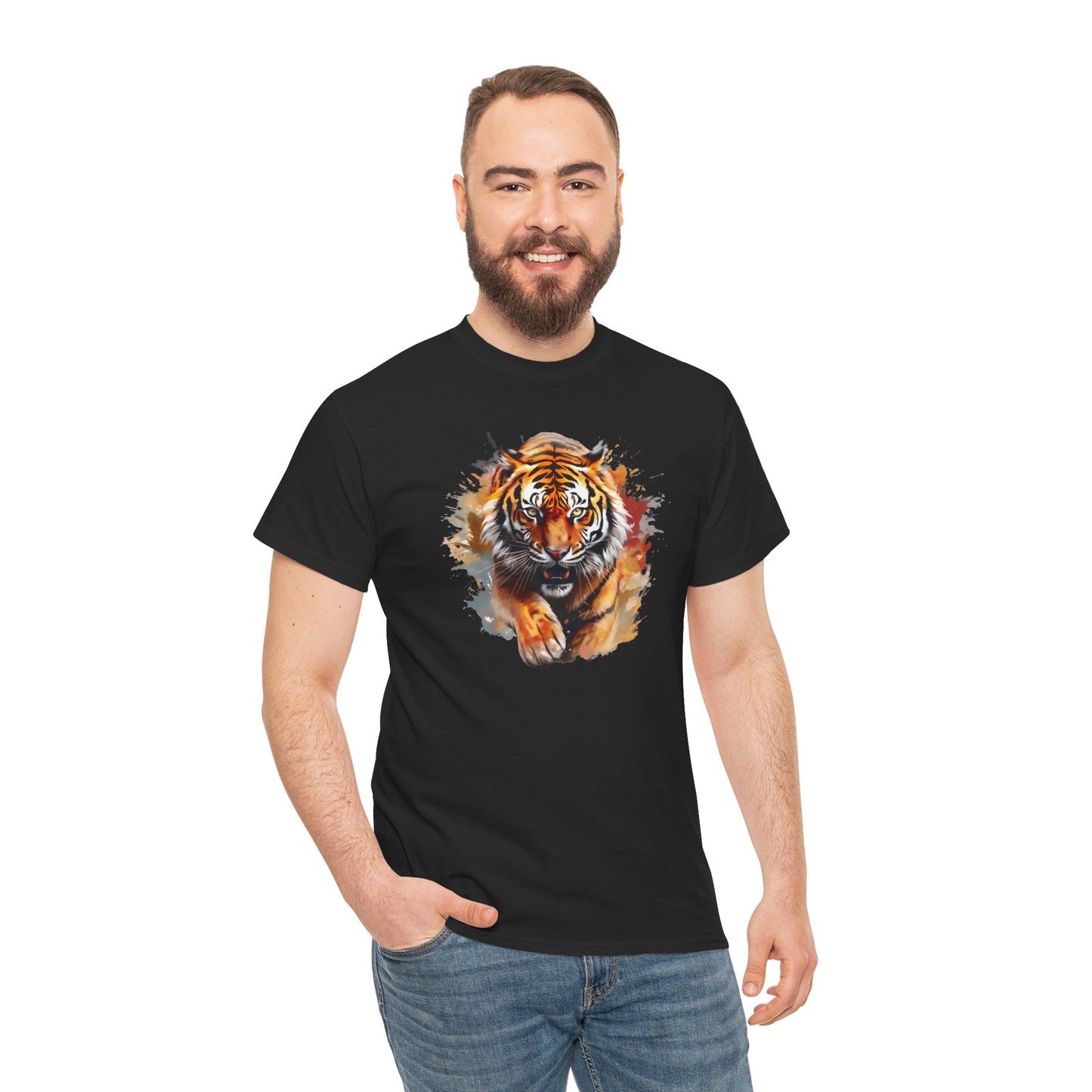 Princess Grace  Fierce Tiger Unisex Heavy Cotton Tee  Wild Animal Graphic Shirt