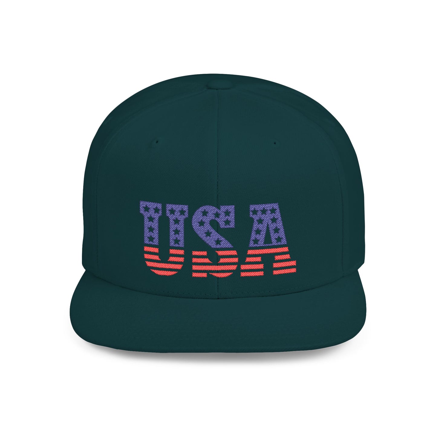 Princess Grace  USA Flag Flat Bill Snapback Cap Patriotic Adjustable Hat for Summer Celebrations