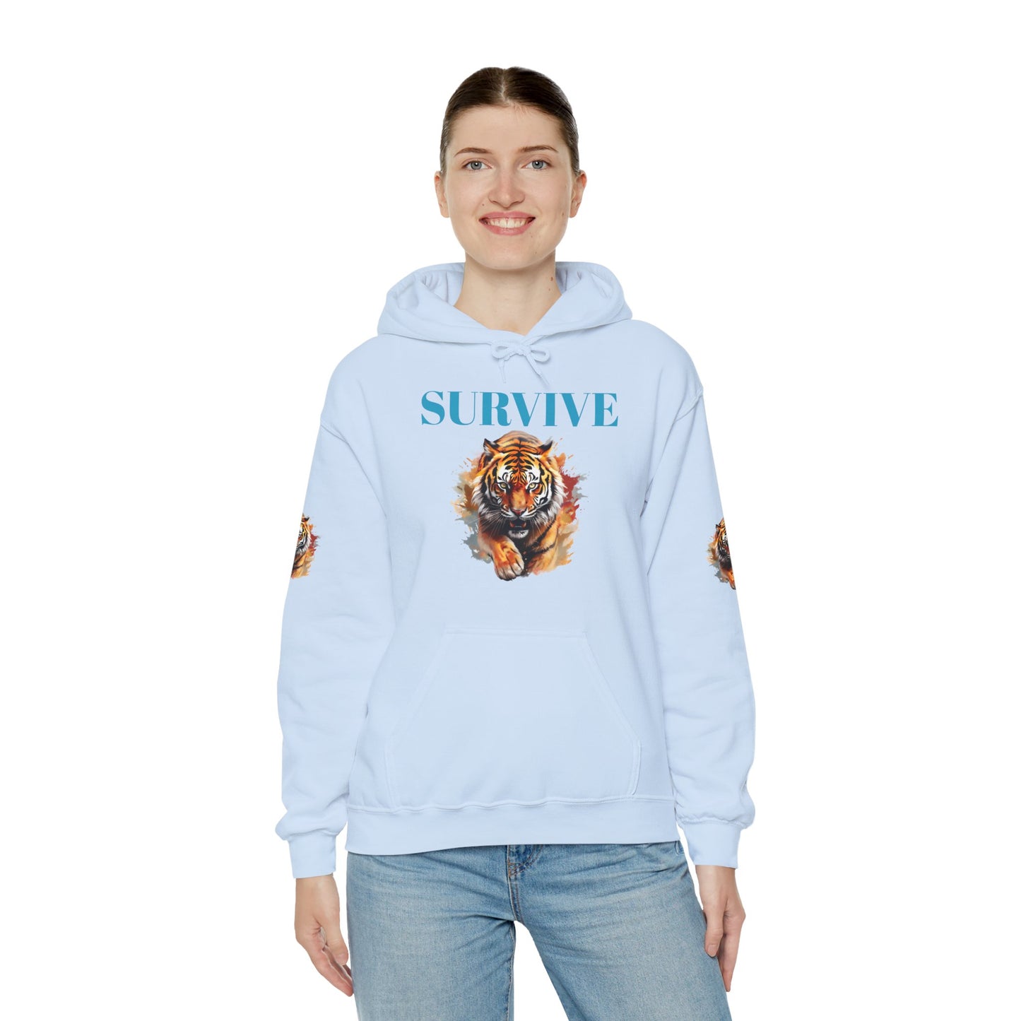 Princess Grace  Survive Tiger Unisex Heavy Blend Hoodie Fierce & Inspirational Sweatshirt