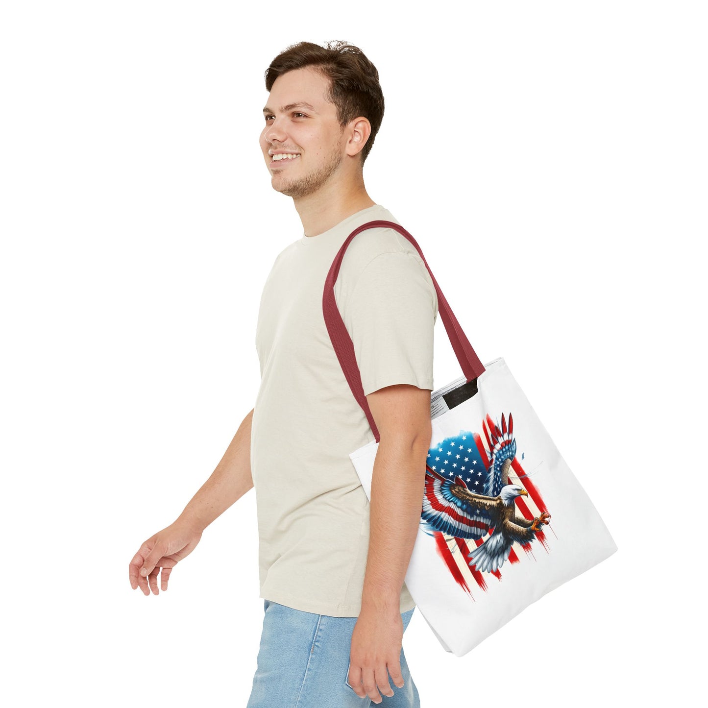 Princess Grace  Patriotic Eagle Tote Bag  USA Flag Design for Independence Day & Everyday Use