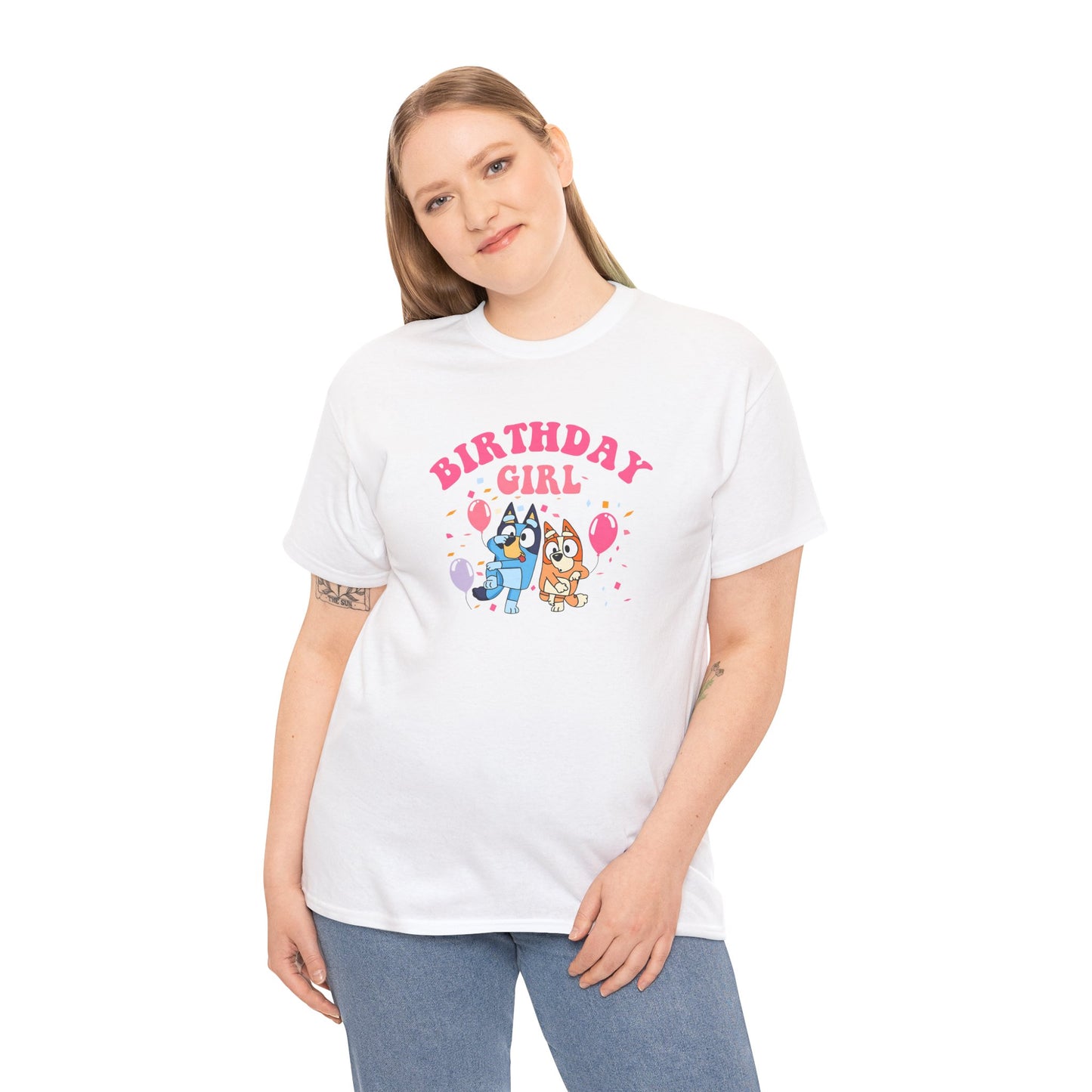 Princess Grace  Bluey  Birthday Girl Unisex Heavy Cotton Tee  Fun Party Attire for Celebrations
