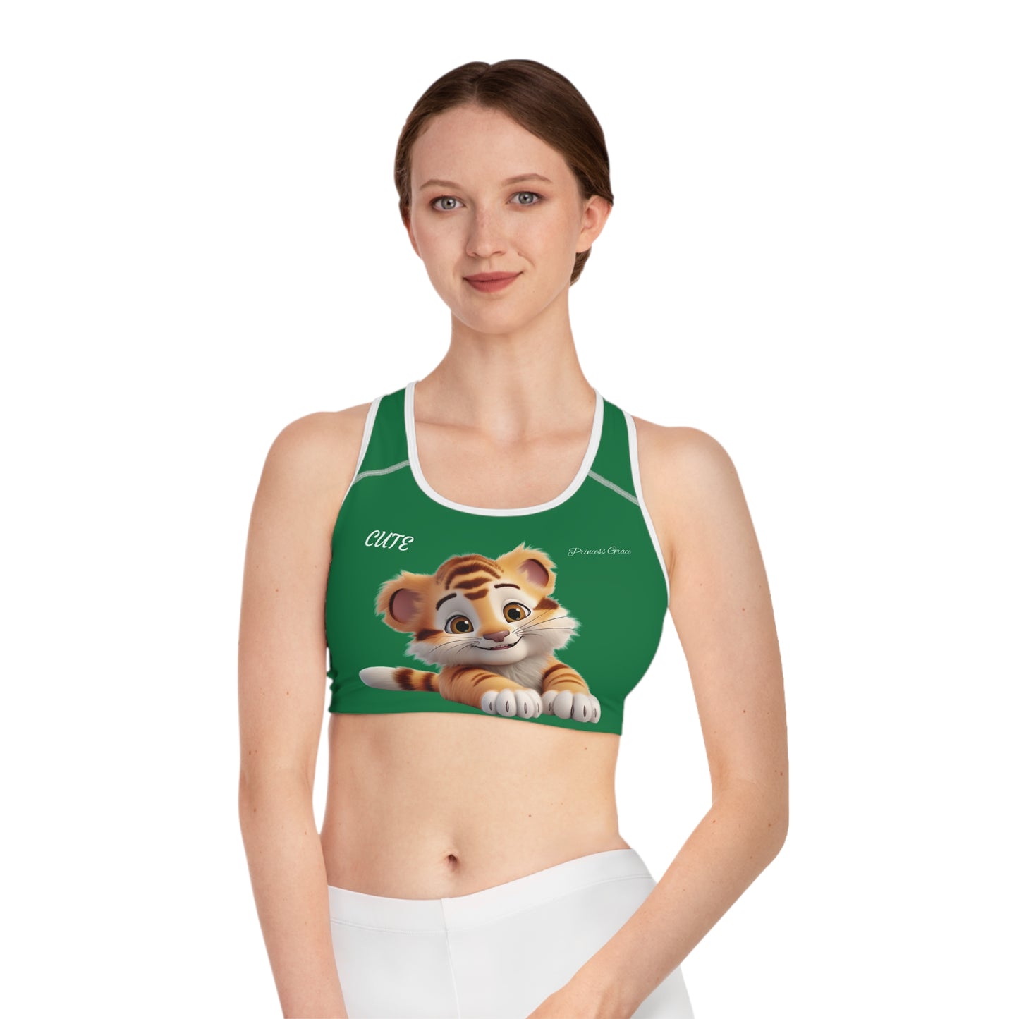 Princess Grace  Cute Tiger Sports Bra for Active Women | Comfortable Fitness Apparel