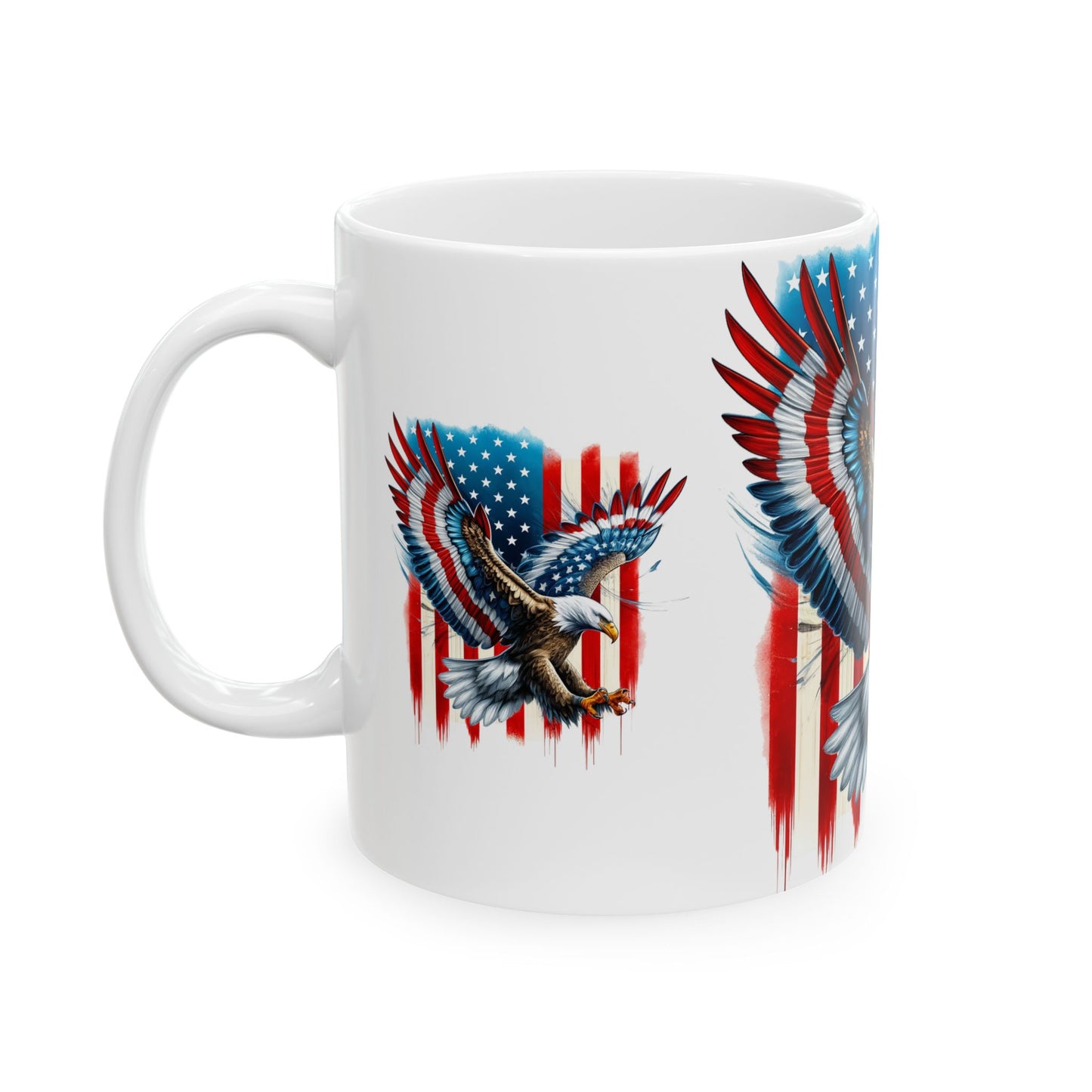 Patriotic Eagle Ceramic Mug - 11oz & 15oz - Celebrate Freedom