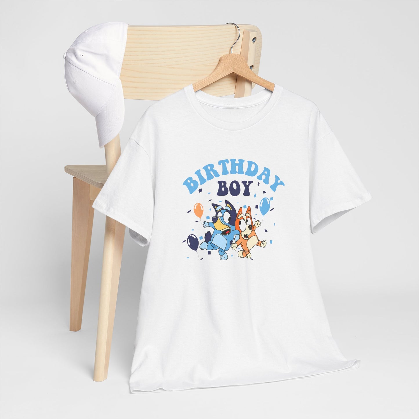 Princess Grace  Bluey  Birthday Boy Unisex Heavy Cotton Tee  Fun Celebration Shirt for Kids