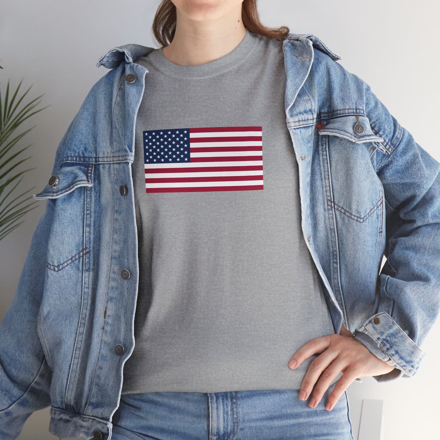 Princess Grace  Patriotic Unisex Heavy Cotton Tee with USA Flag Design