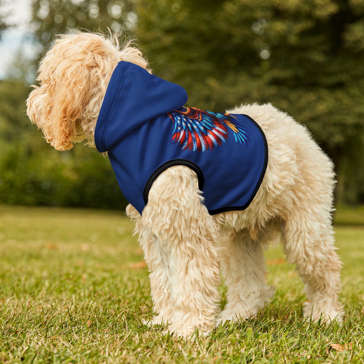 Princess Grace  Patriotic Eagle Pet Hoodie USA Flag Design for Dogs